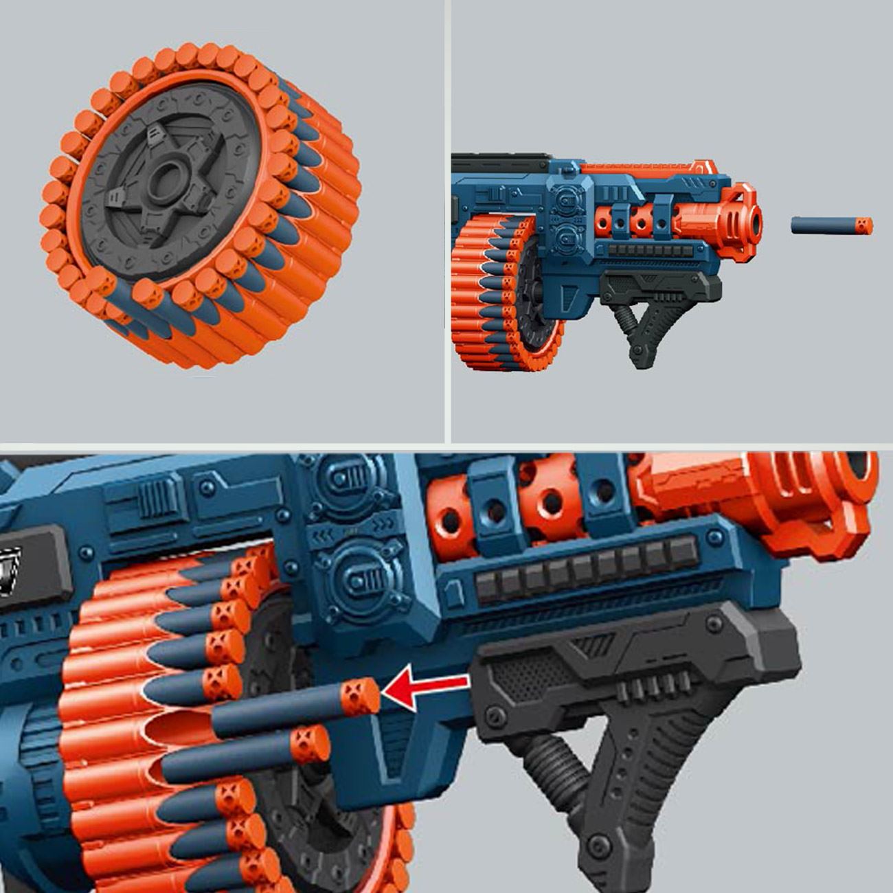 Arma Shooter Bleu-Portocalie cu 48 de Gloante - poza 3