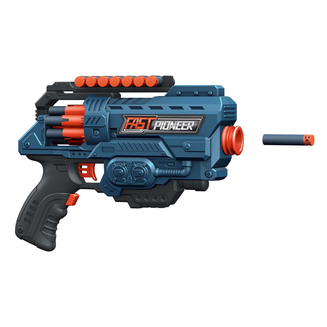 Mitraliera Shooter Albastra Portocalie & 36 de Sageti Foam