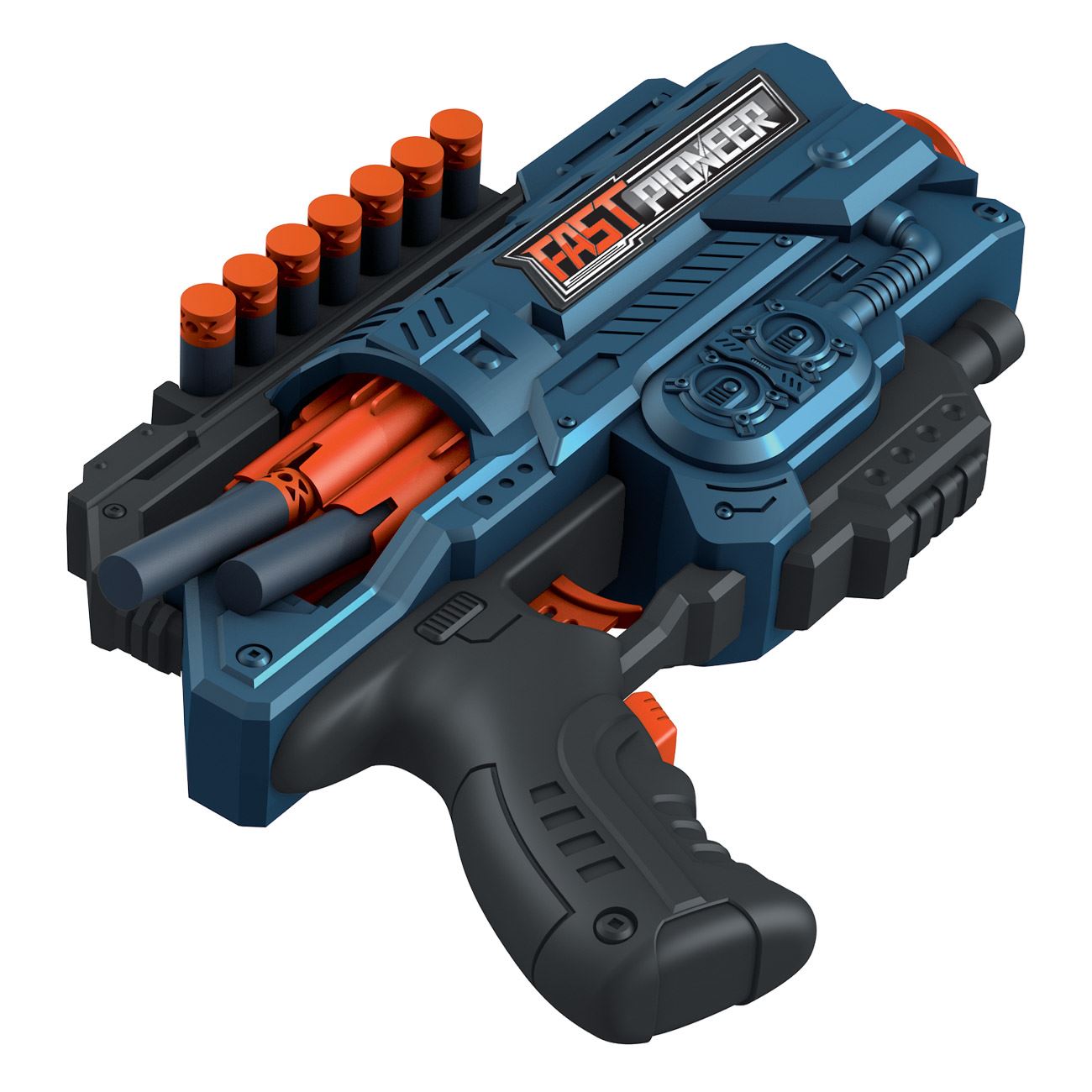 Mitraliera Shooter Albastra Portocalie & 36 de Sageti Foam - poza 2