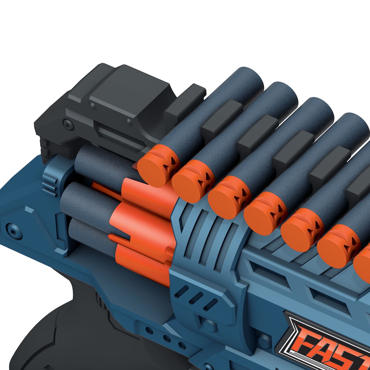 Mitraliera Shooter Albastra Portocalie & 36 de Sageti Foam - poza 3