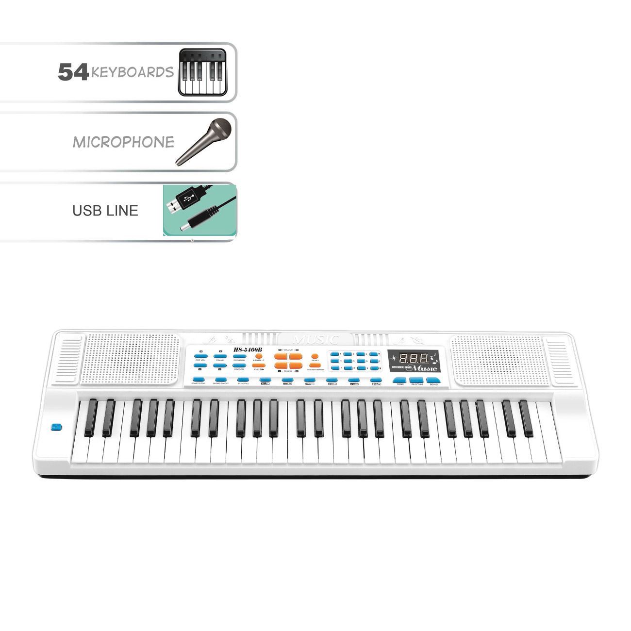 Orga Electronica cu 54 Clape Ecran LED & Microfon