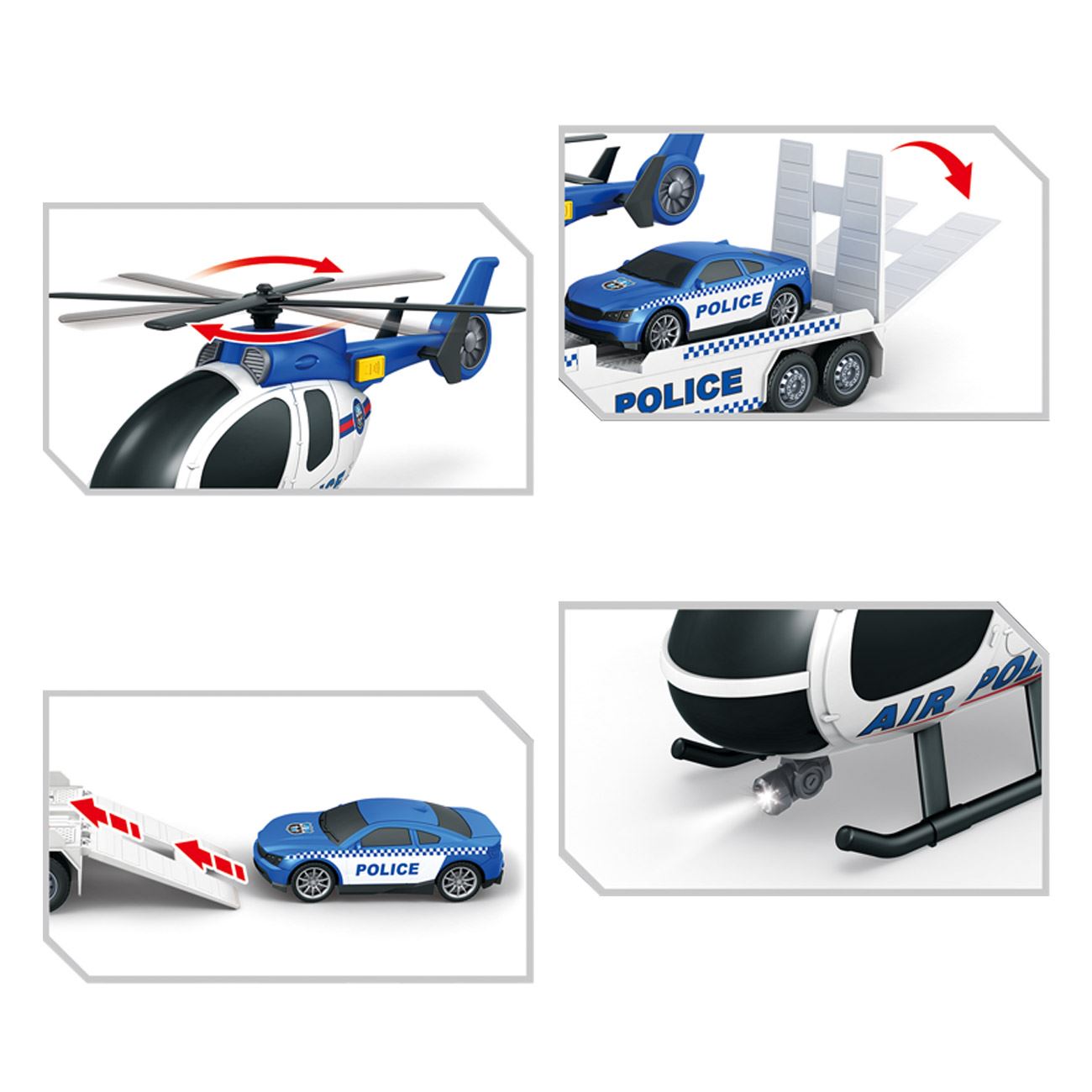 Camion de Politie cu Elicopter Sunet & Lumini - poza 3