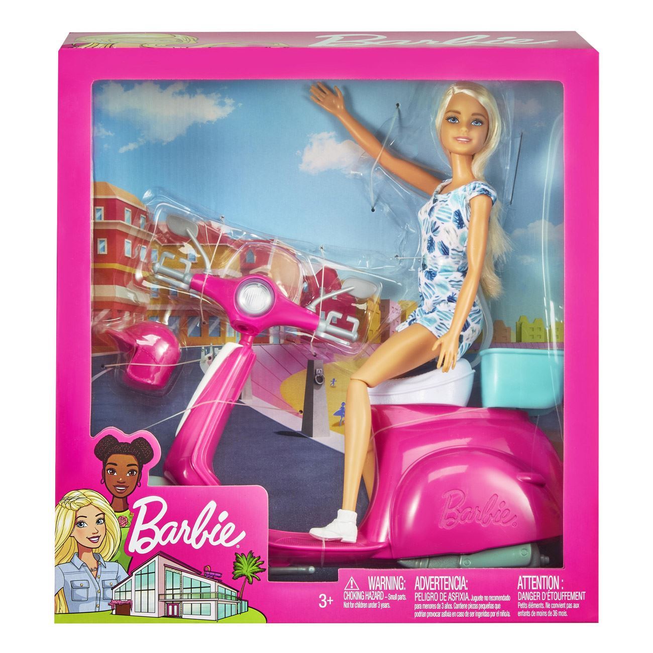 Papusa Barbie cu Scooter - Mattel - poza 2