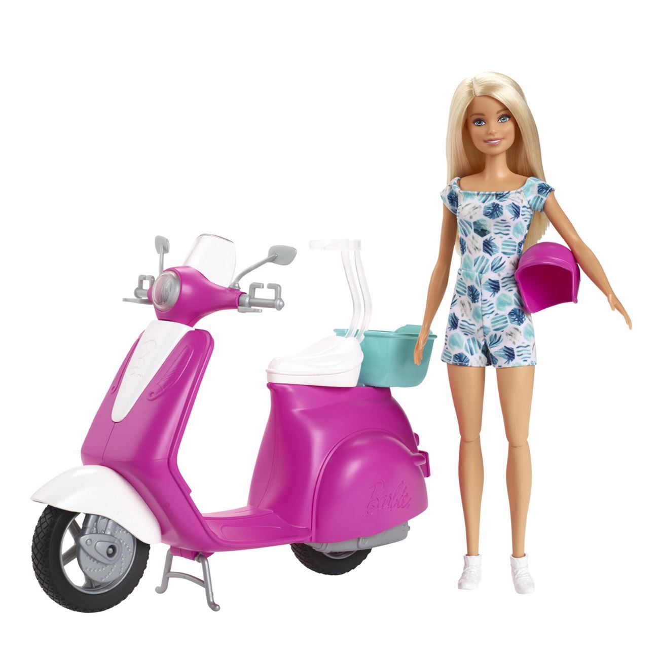 Papusa Barbie cu Scooter - Mattel - poza 3