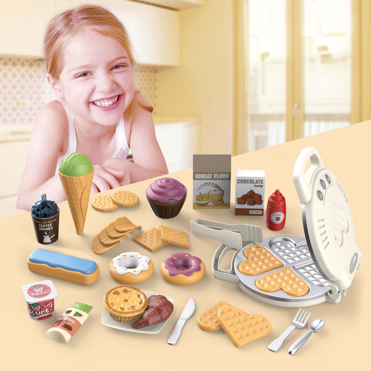 Set de Joaca Aparat pentru Vafe cu Lumina & Sunet - poza 3