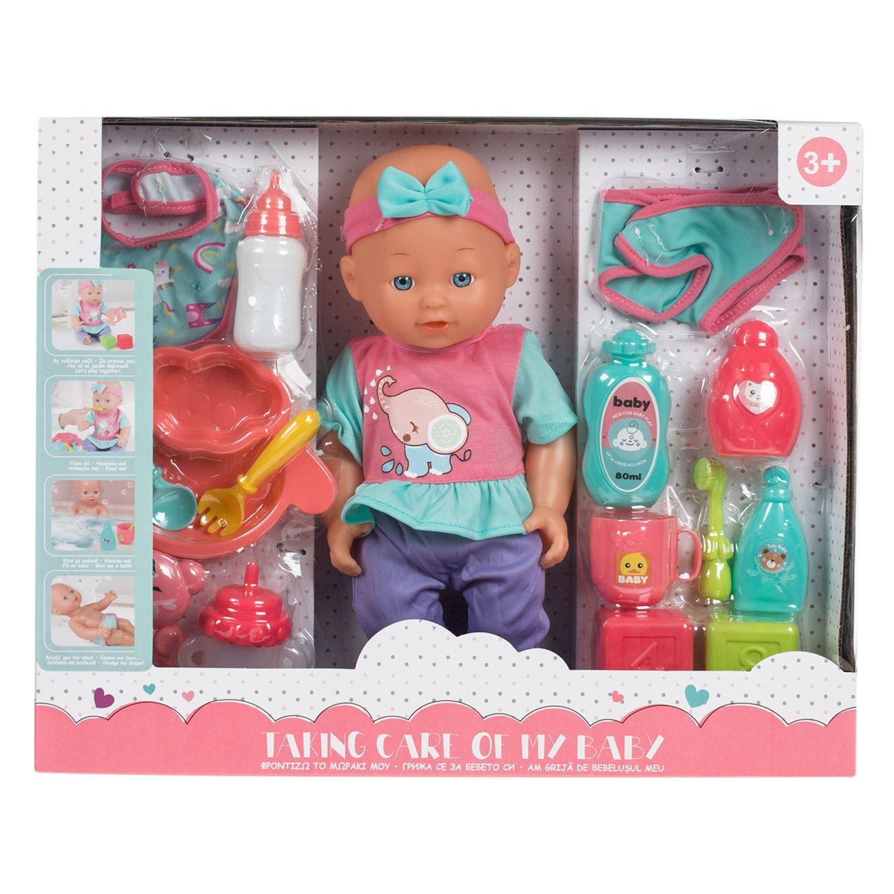 Papusa Bebelus cu Accesorii de Masa & Ingrijire 32cm - poza 2