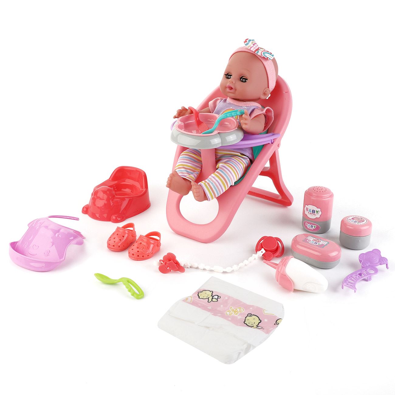 Set Scaun de Masa cu Papusa Bebelus Sunete & Accesorii - poza 2