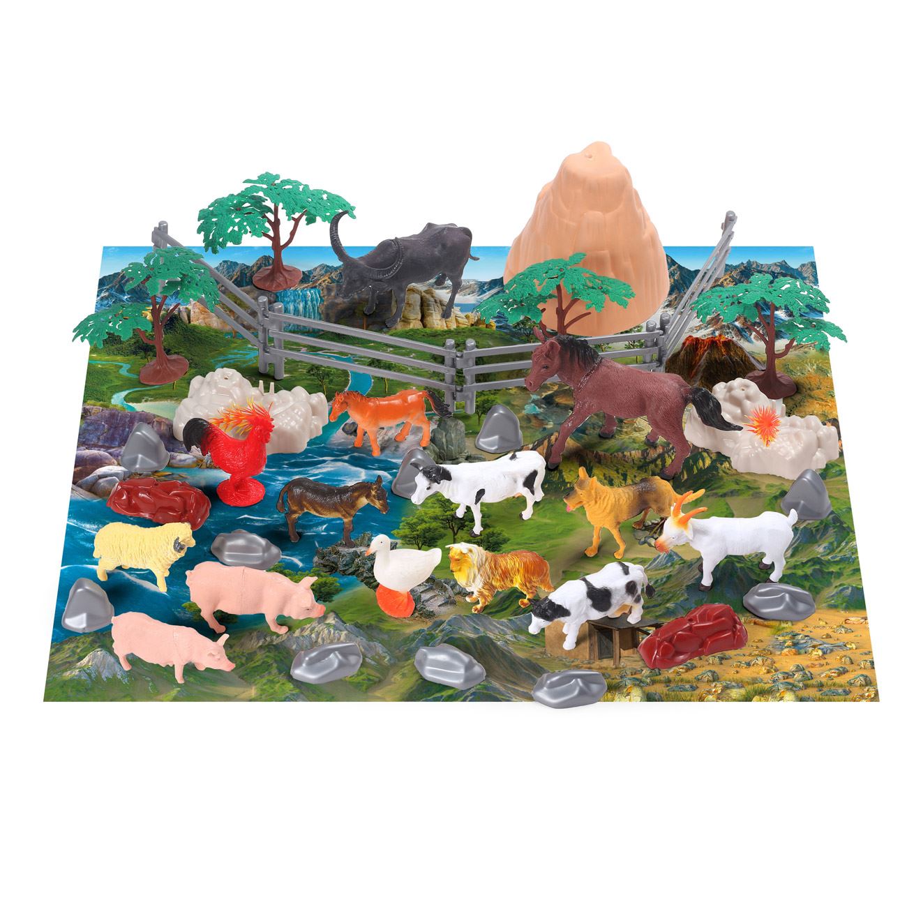 Set cu Animale de la Ferma din Plastic - 50 de piese - poza 2