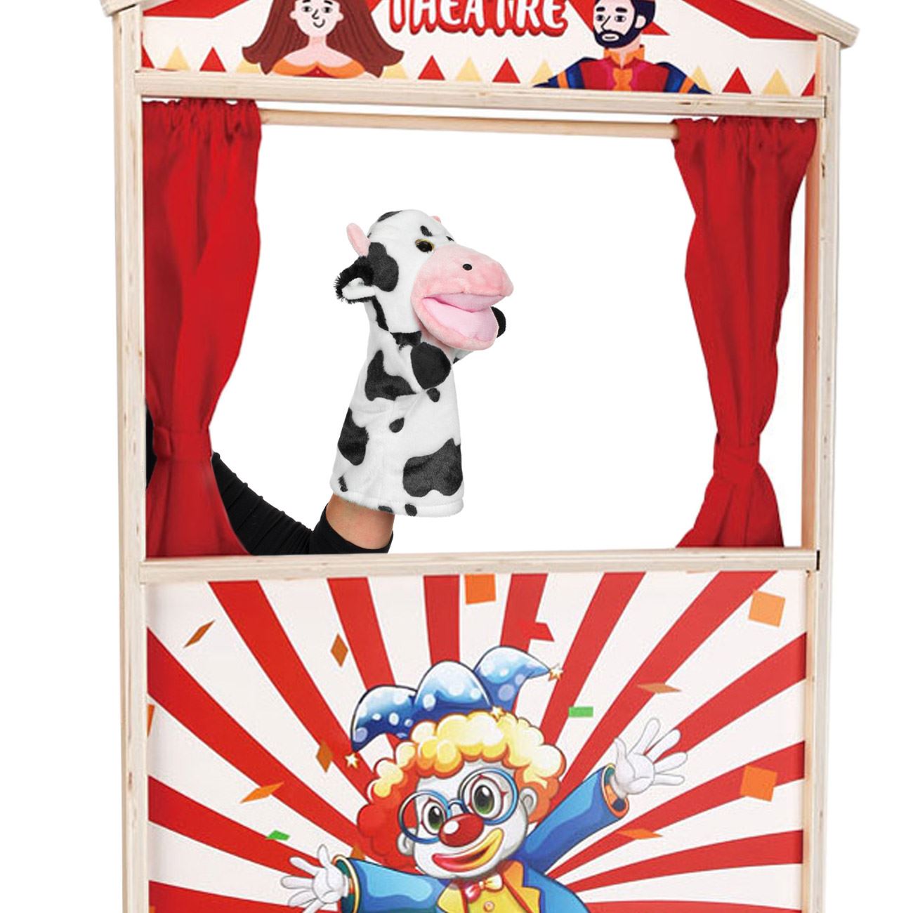 Figurina din Plus Vacuta Alba pentru Teatru de Papusi 28cm - poza 2