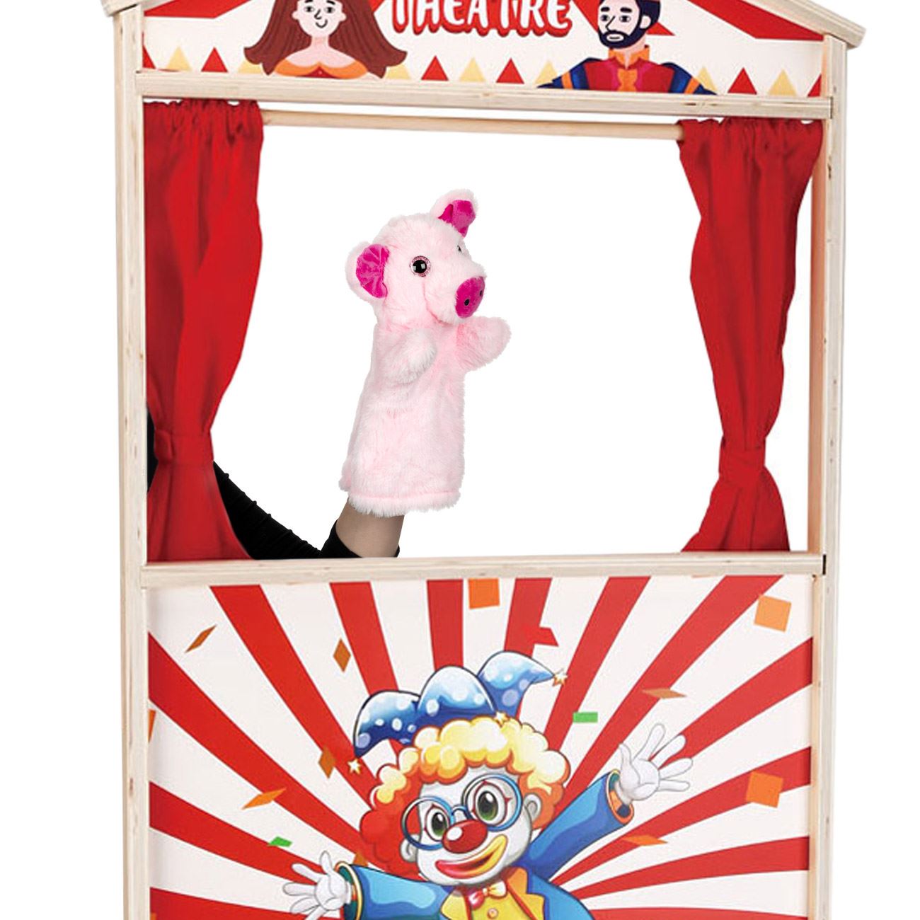 Figurina din Plus Purcel Roz pentru Teatru de Papusi 28cm - poza 2