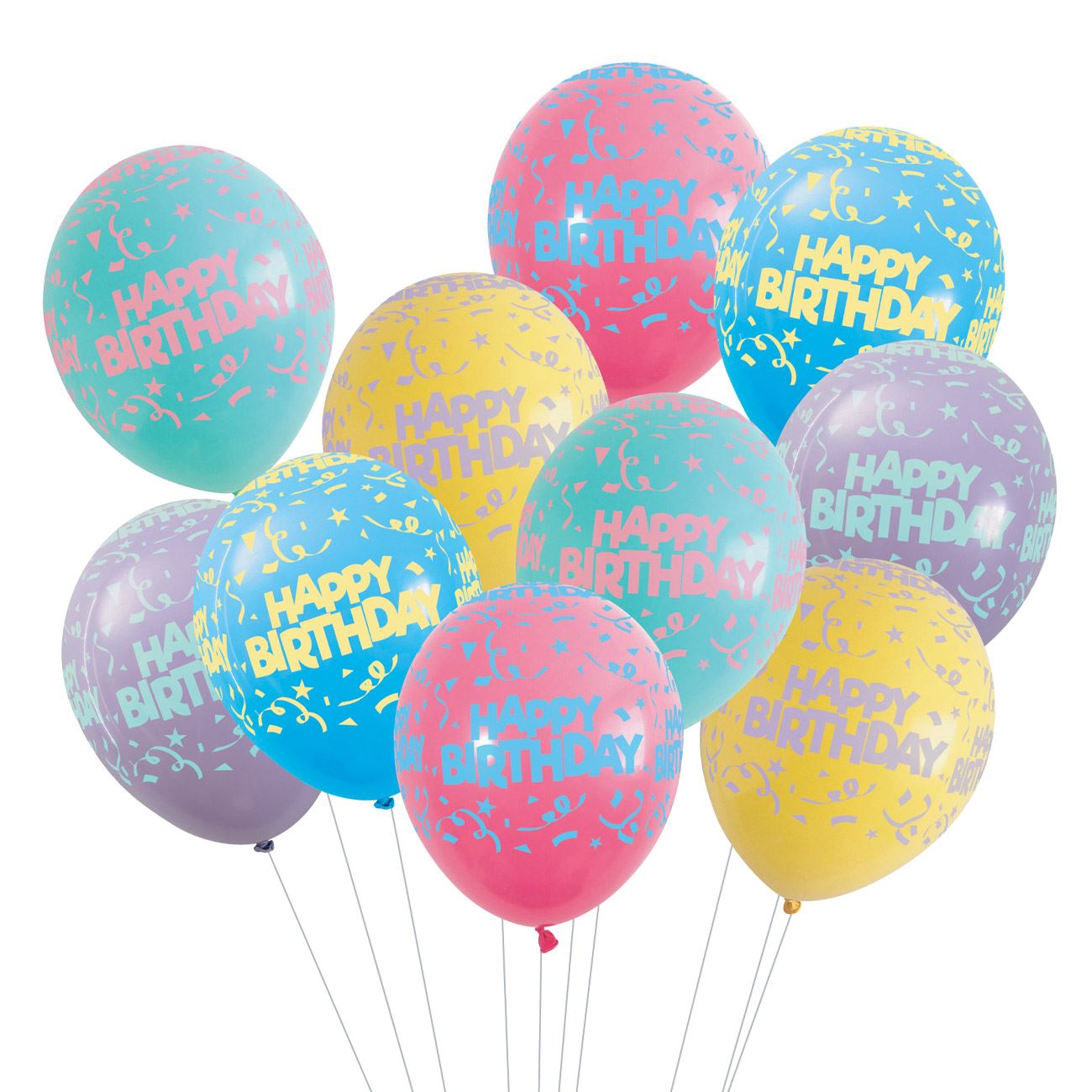 Baloane de Petrecere Diferite Culori Pastelate Happy Birthday 30cm - 30