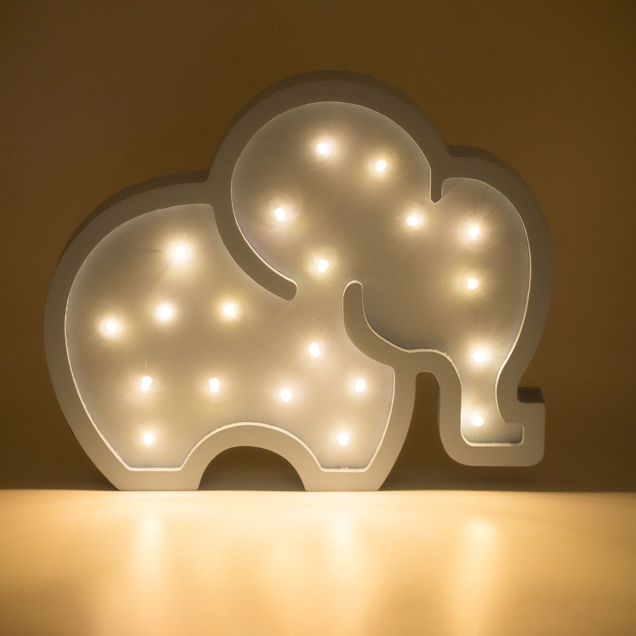 Lampa din Lemn Elefant Bleu cu Becuri LED pentru Copii 27x3x22.5cm - poza 2