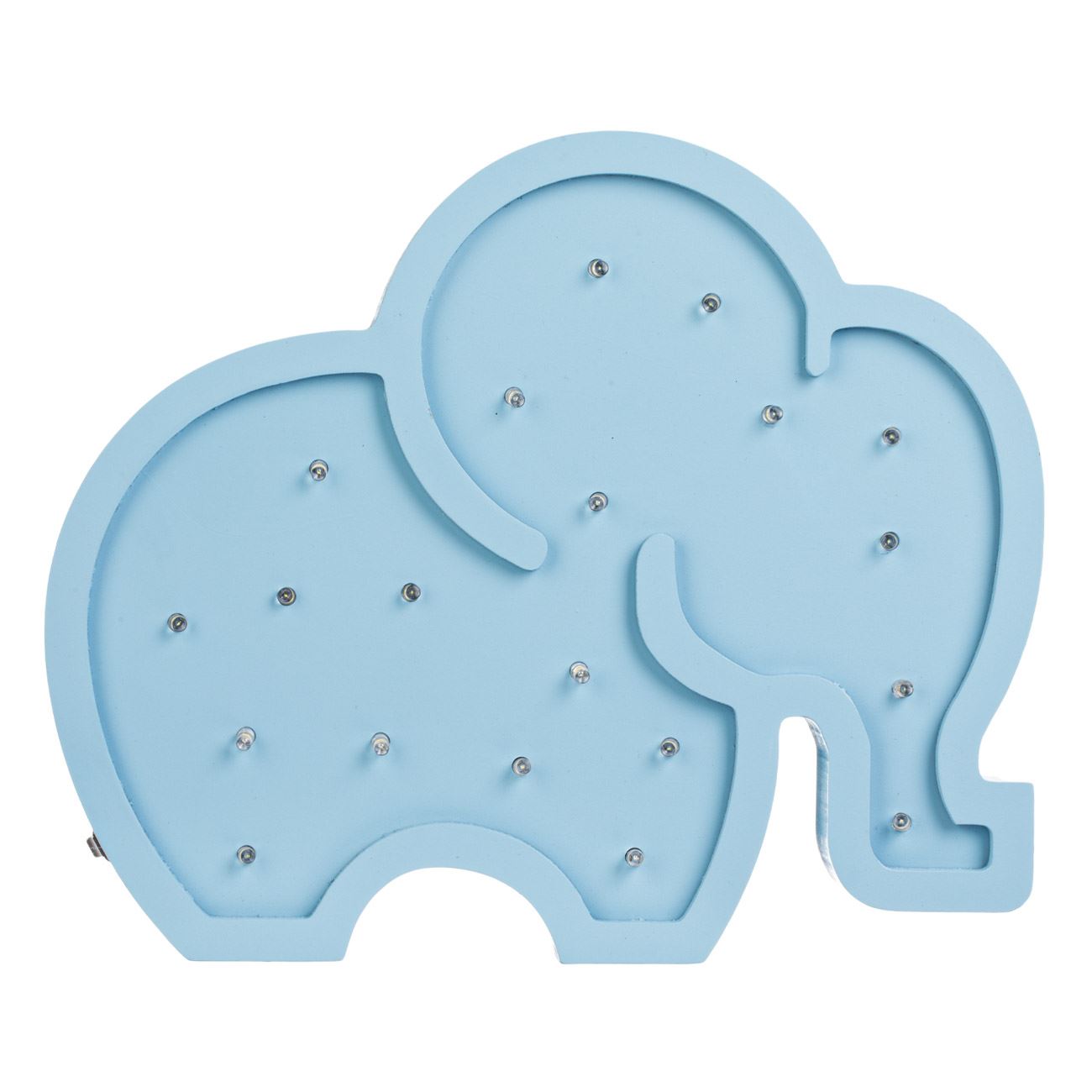 Lampa din Lemn Elefant Bleu cu Becuri LED pentru Copii 27x3x22.5cm - poza 3