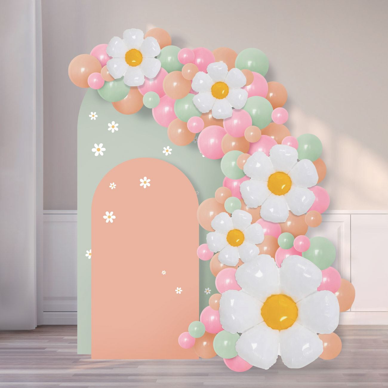 Set Decorativ de Petrecere cu Baloane Flori Pastelate - 70buc