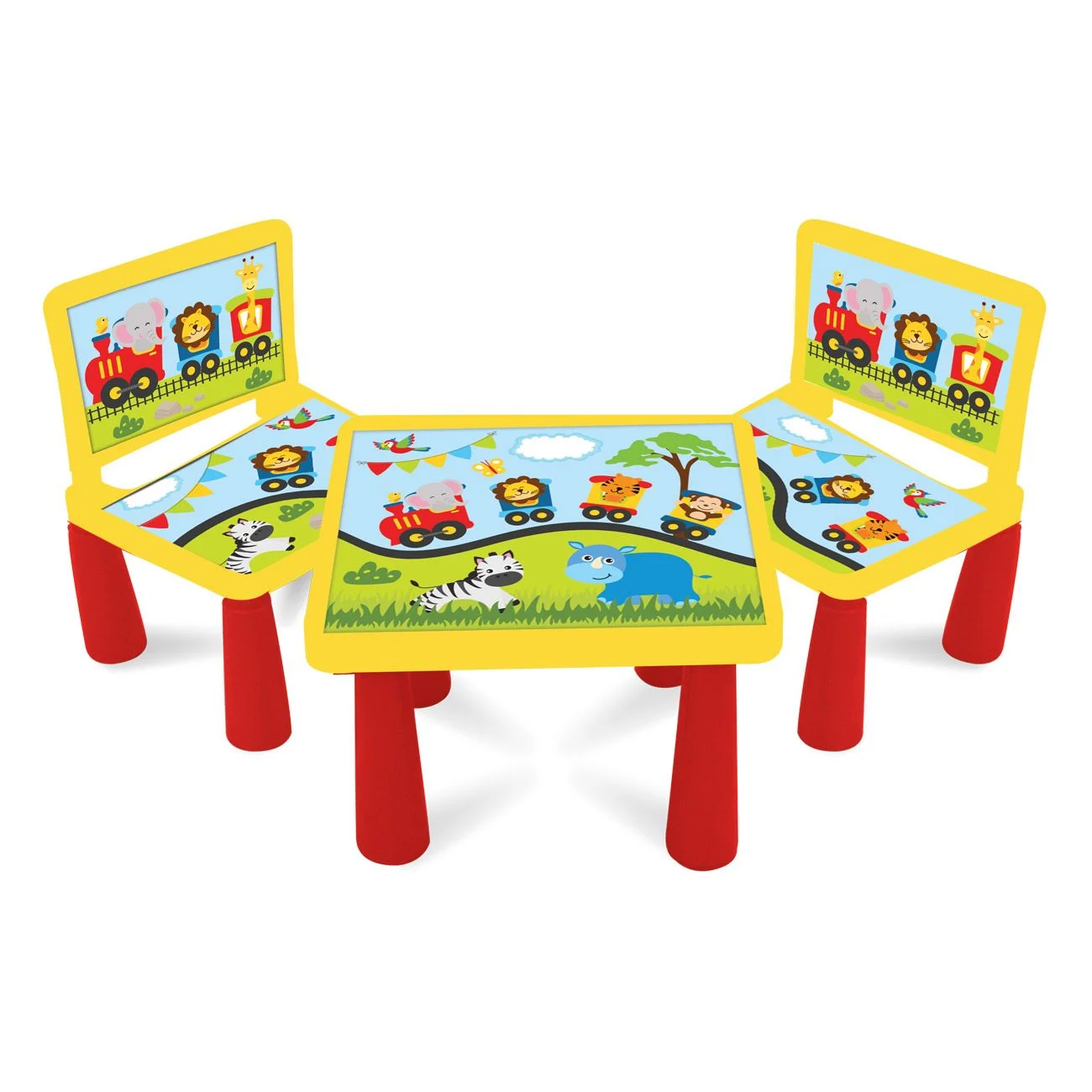 Masuta din Plastic cu Model & 2 Scaune