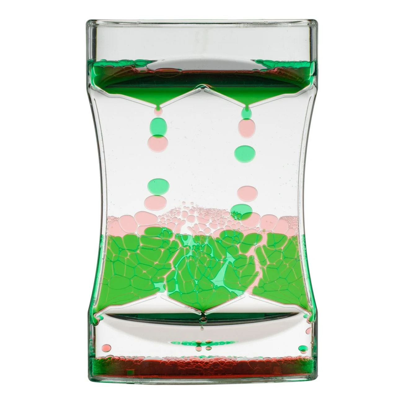 Clepsidra din Plastic Transparent cu Lichid Colorat Triunghiular 9x4x14cm