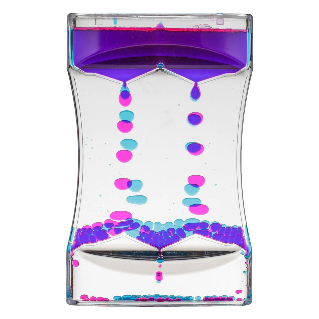 Clepsidra din Plastic Transparent cu Lichid Colorat Triunghiular 9x4x14cm - poza 2