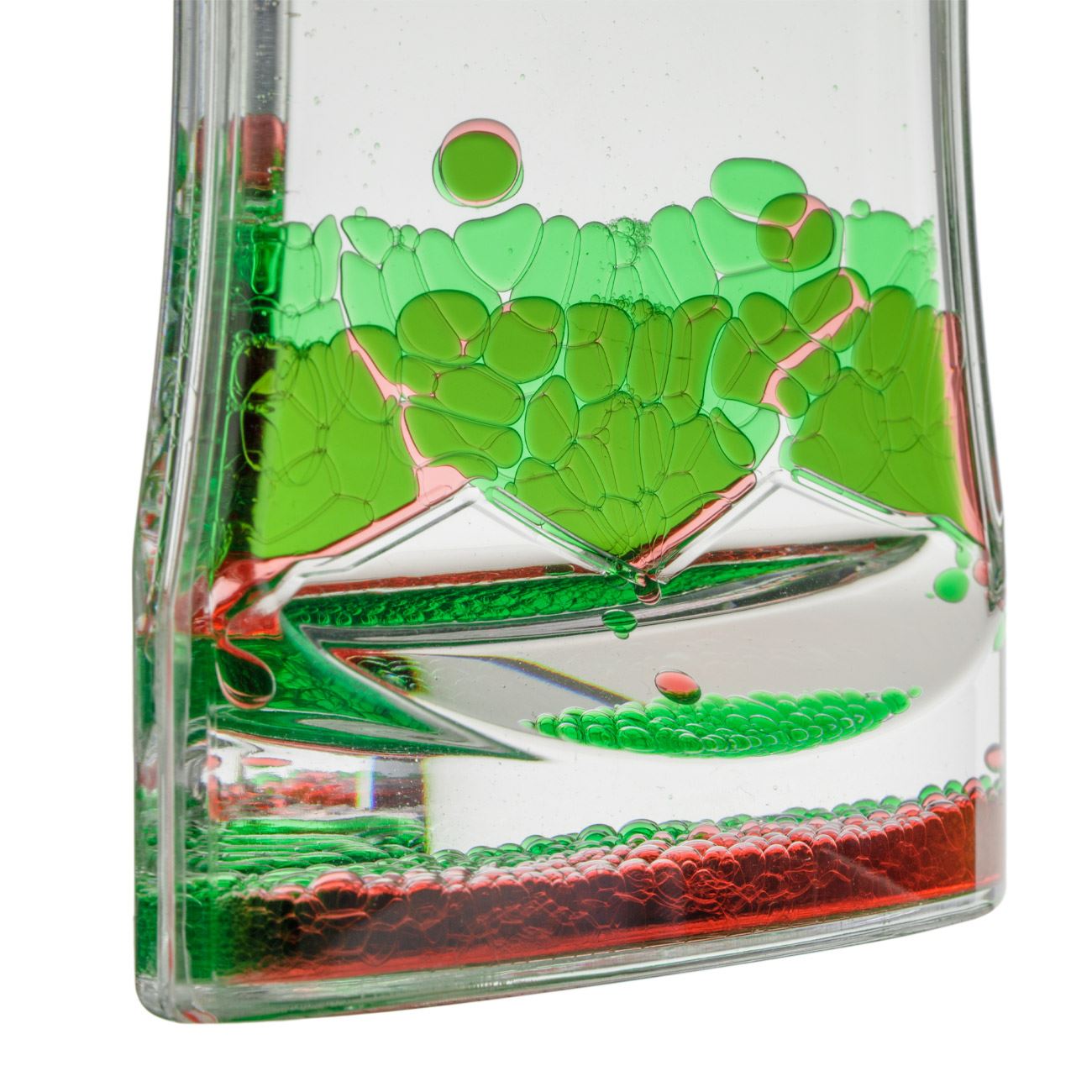 Clepsidra din Plastic Transparent cu Lichid Colorat Triunghiular 9x4x14cm - poza 6