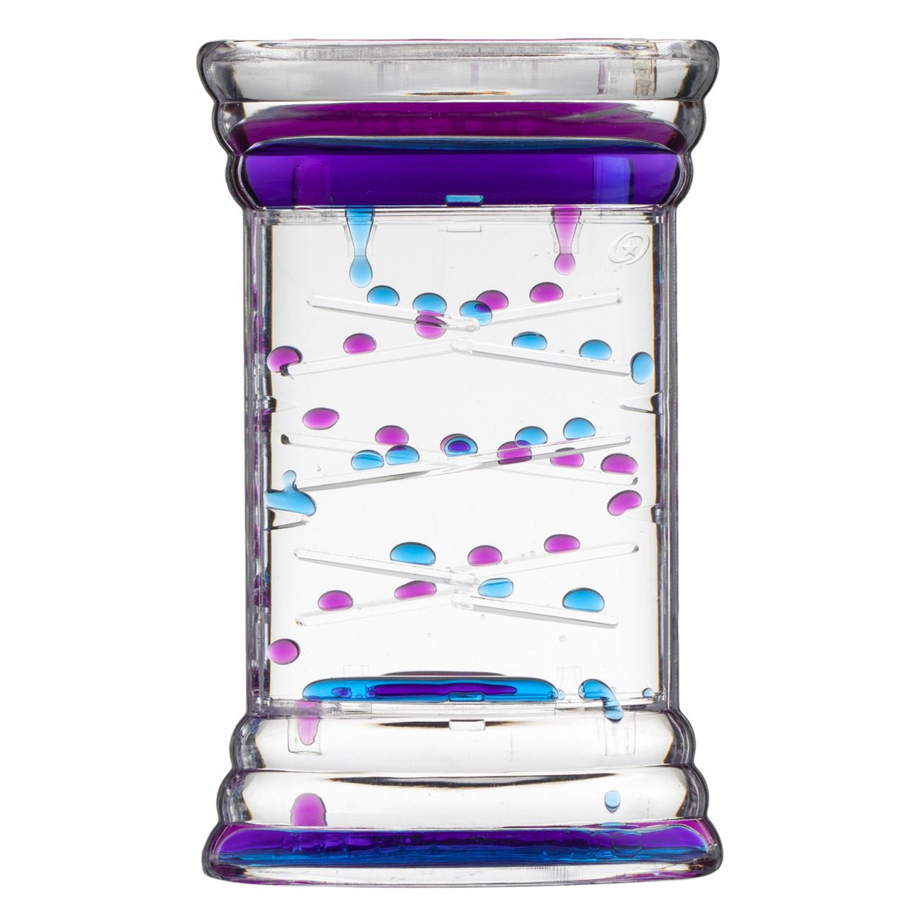 Clepsidra din Plastic Transparent cu Lichid Colorat Diagonal 9x4x14cm