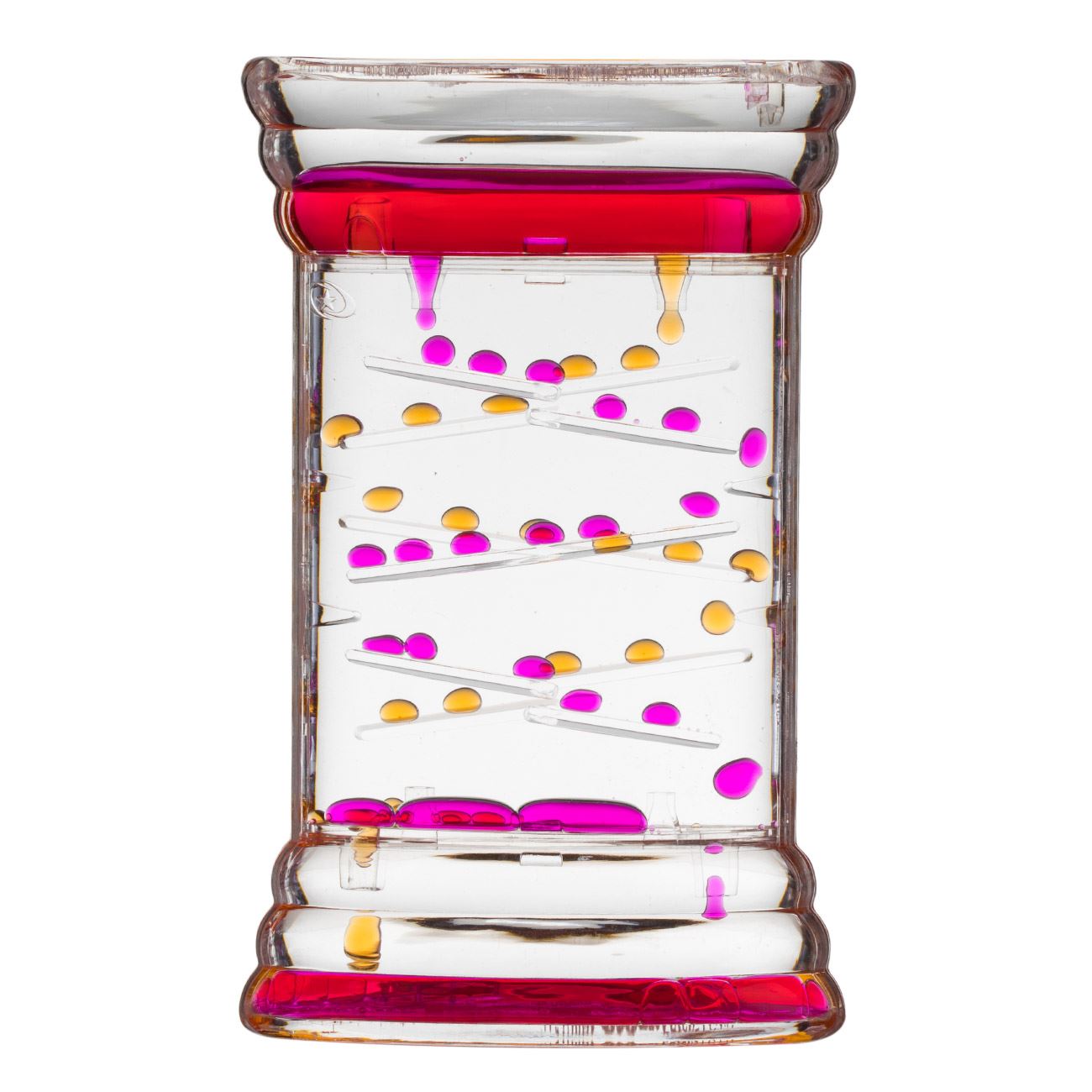 Clepsidra din Plastic Transparent cu Lichid Colorat Diagonal 9x4x14cm - poza 2