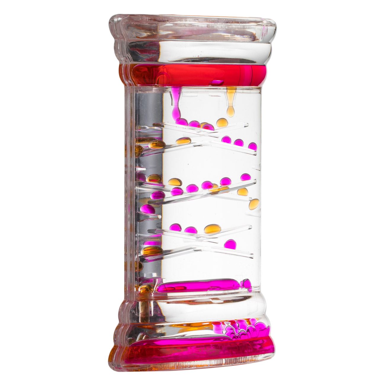 Clepsidra din Plastic Transparent cu Lichid Colorat Diagonal 9x4x14cm - poza 5