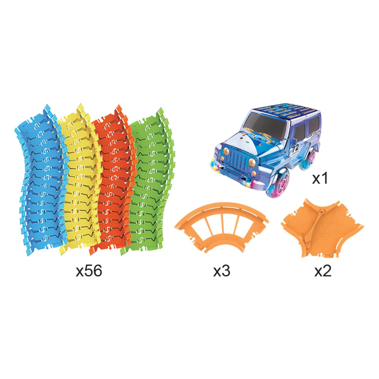 Pista Auto Glow in the Dark & Masina - 62 piese - poza 2