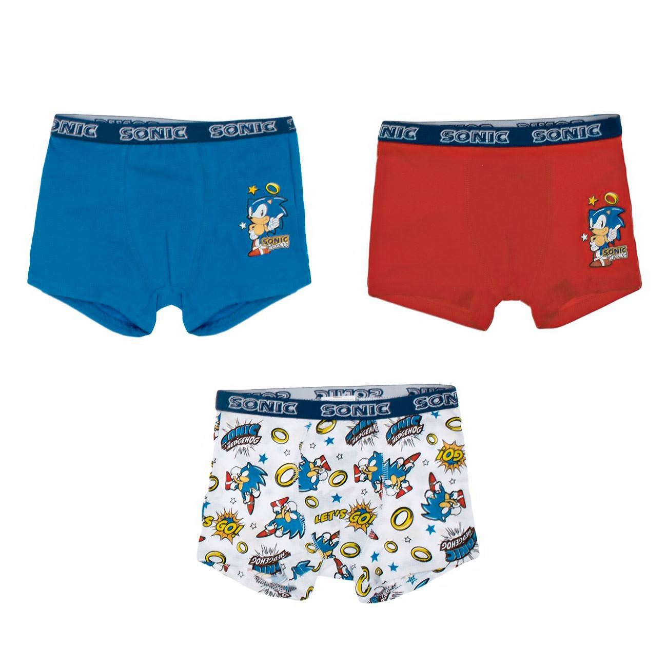 Set Boxeri Alb Ciel Rosu Sonic pentru Copii - 3 perechi - poza 2