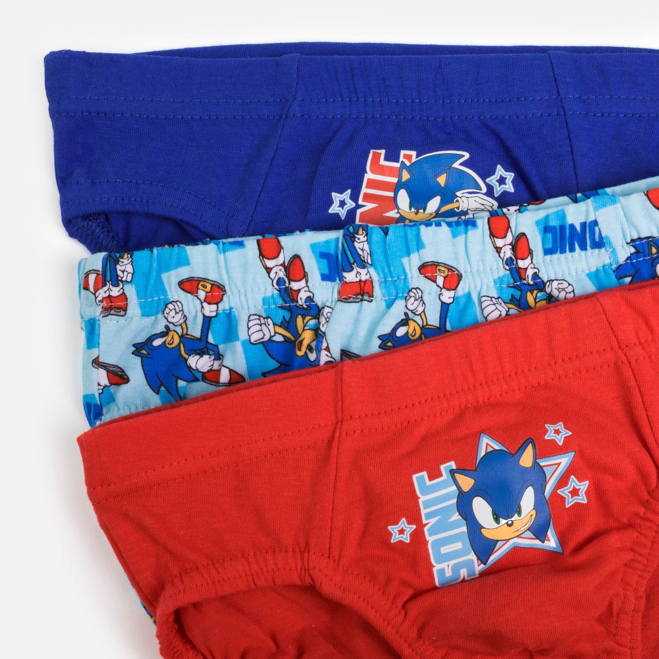 Set Chiloti Albastru Bleu Rosu Sonic pentru Copii - 3 perechi