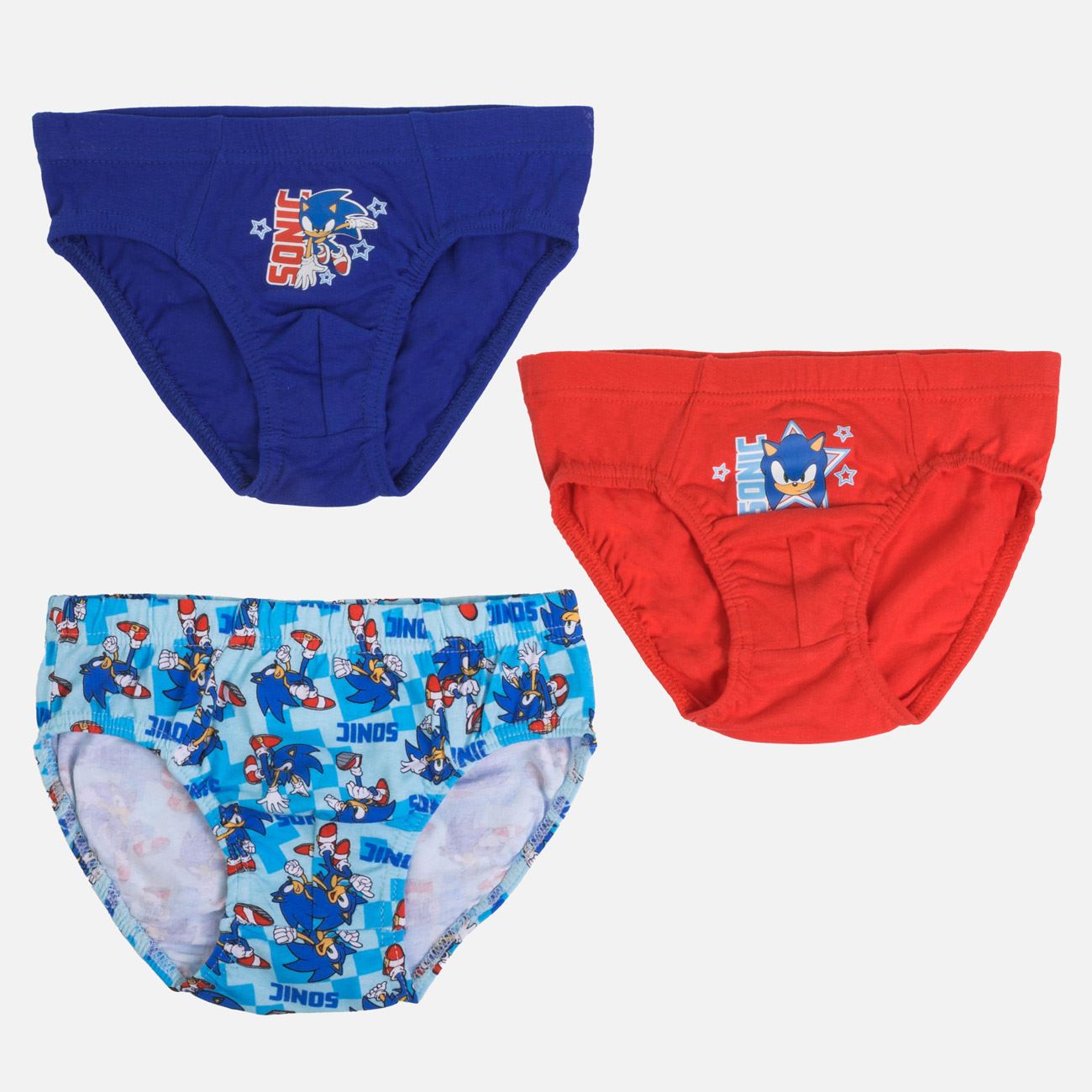 Set Chiloti Albastru Bleu Rosu Sonic pentru Copii - 3 perechi - poza 2