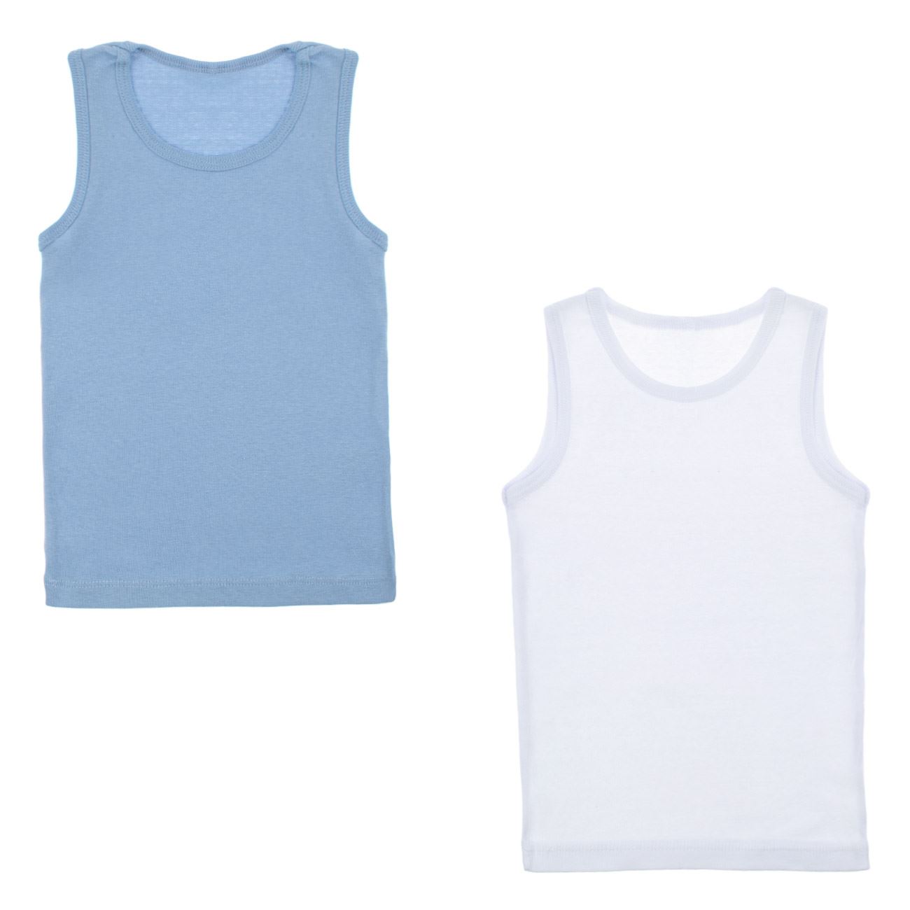 Set Maiouri din Bumbac Ribbed Alb Ciel pentru Copii - 2buc