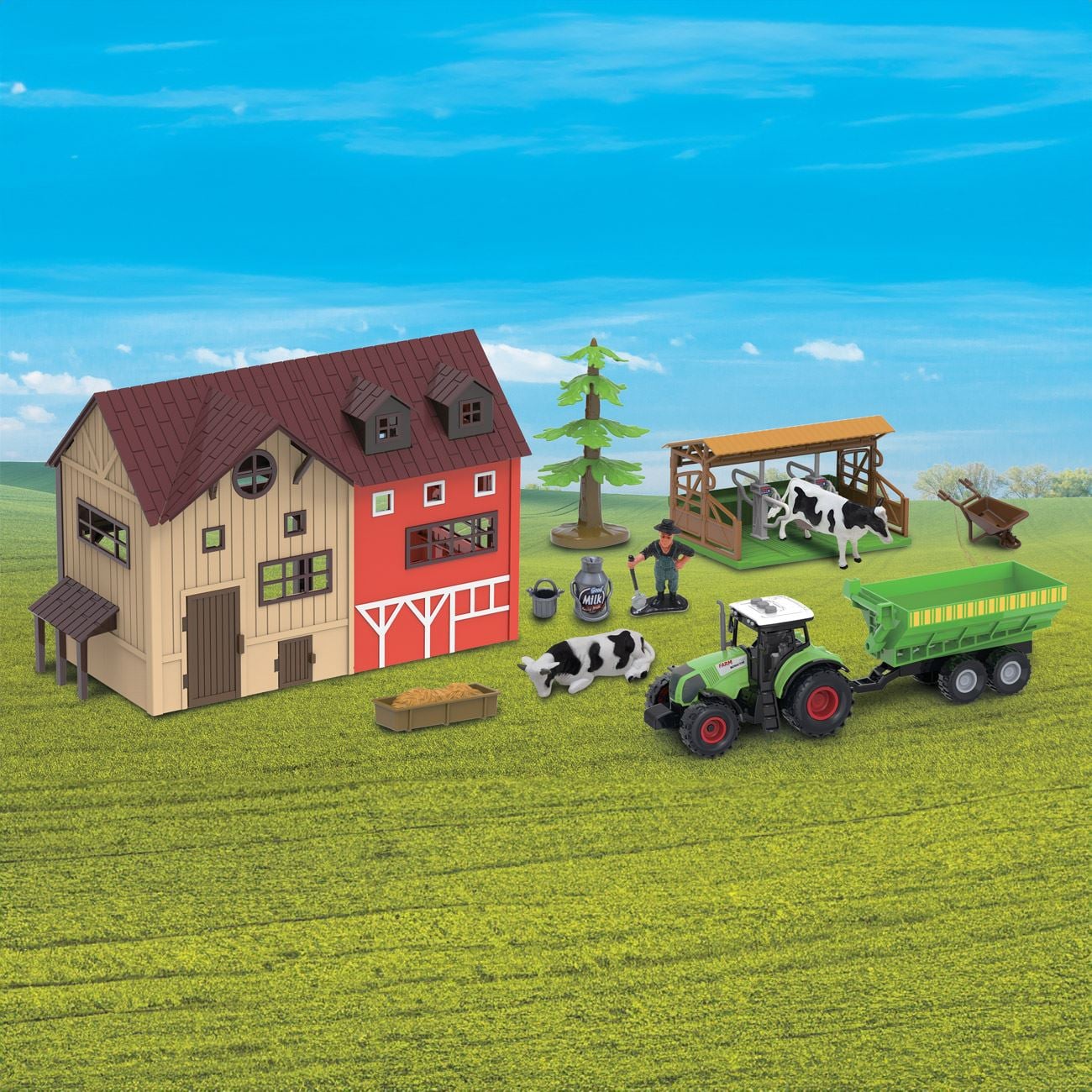 Set Ferma cu Hambar Tractor Accesorii Sunet & Lumina - poza 3