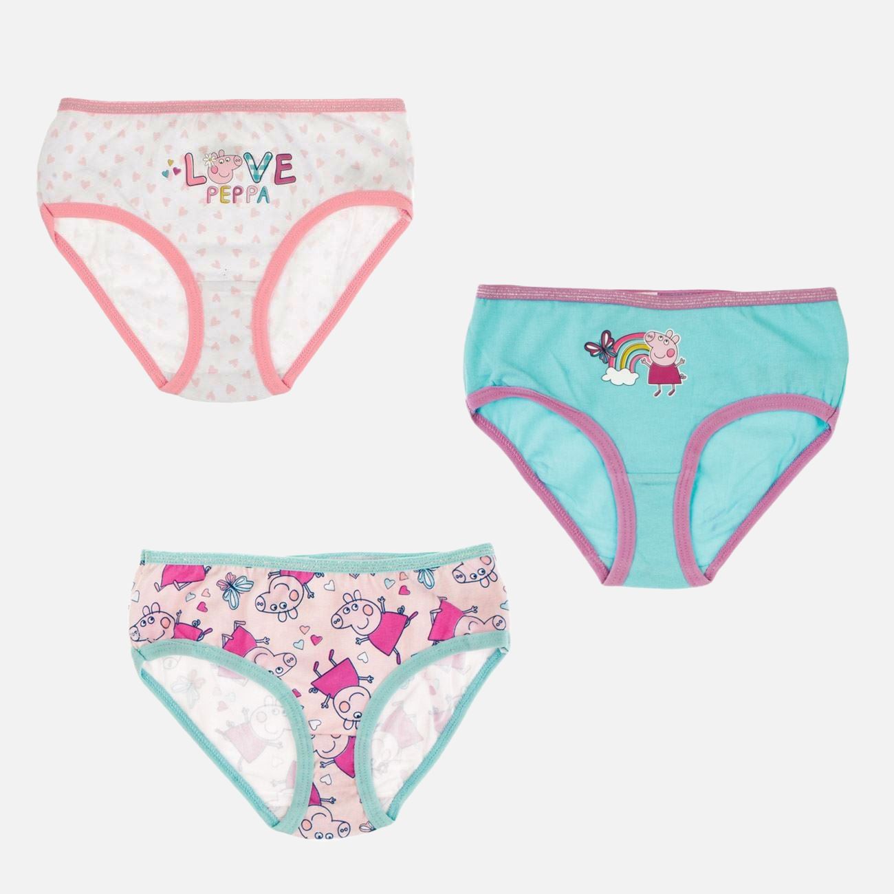 Set Chiloti Colorati cu Imprimeu Peppa pentru Copii - 3 perechi - poza 2