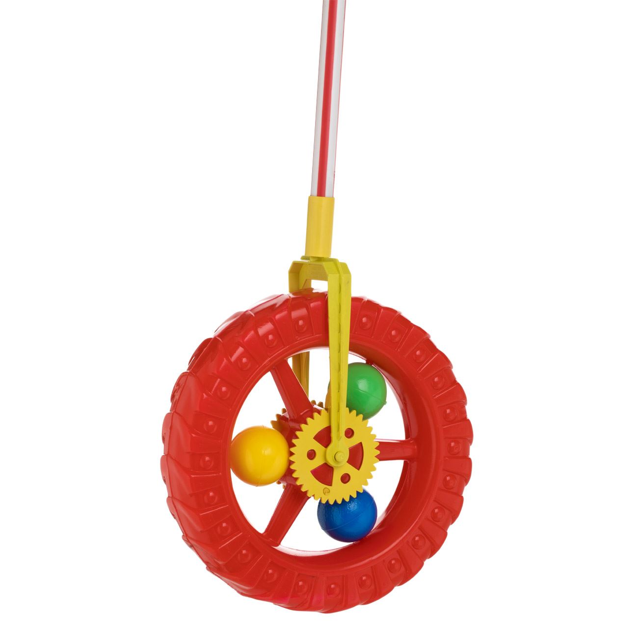 Roata de Impins din Plastic Rosu cu Maner Ø24x74cm - poza 2