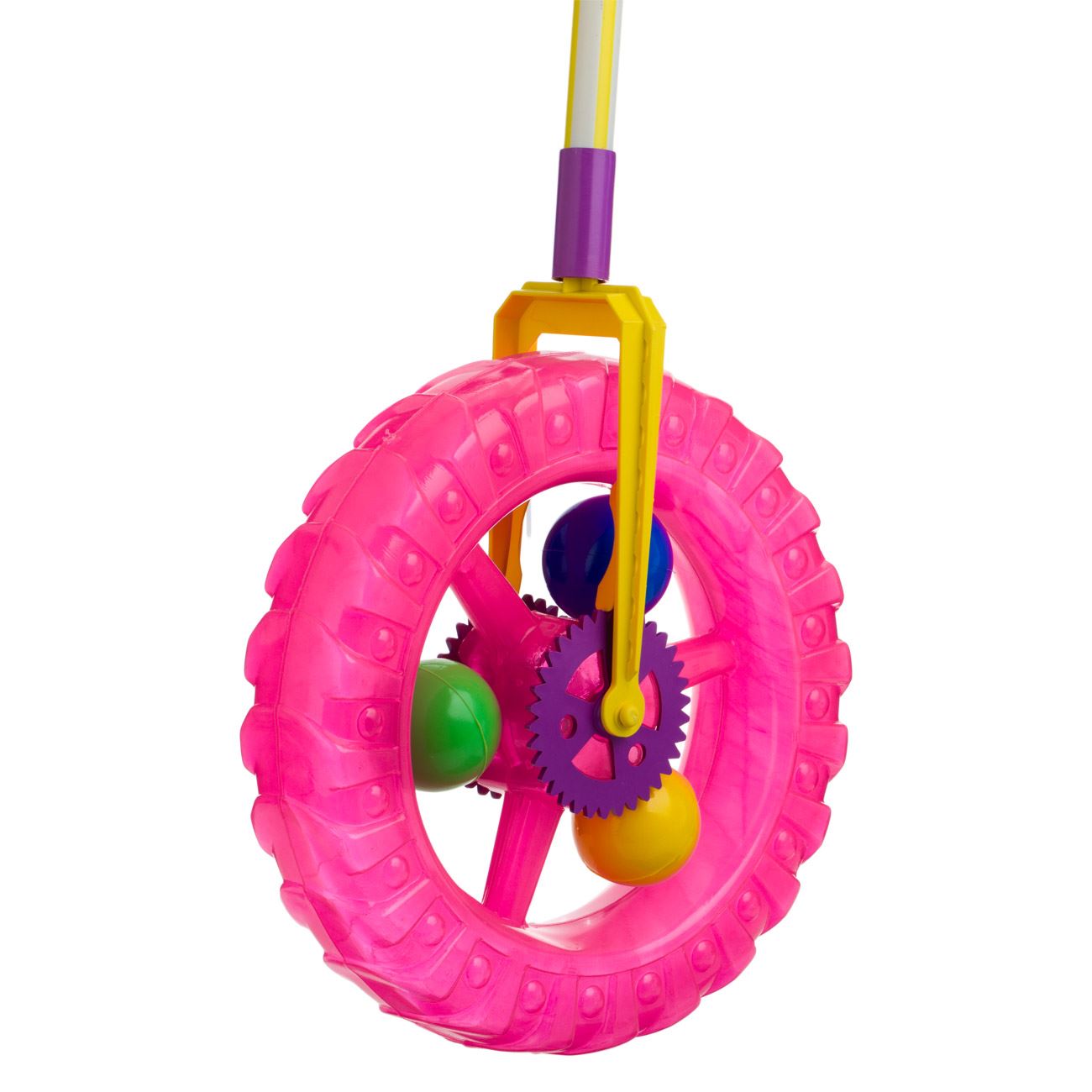 Roata de Impins din Plastic Fucsia cu Maner Ø24x74cm - poza 2