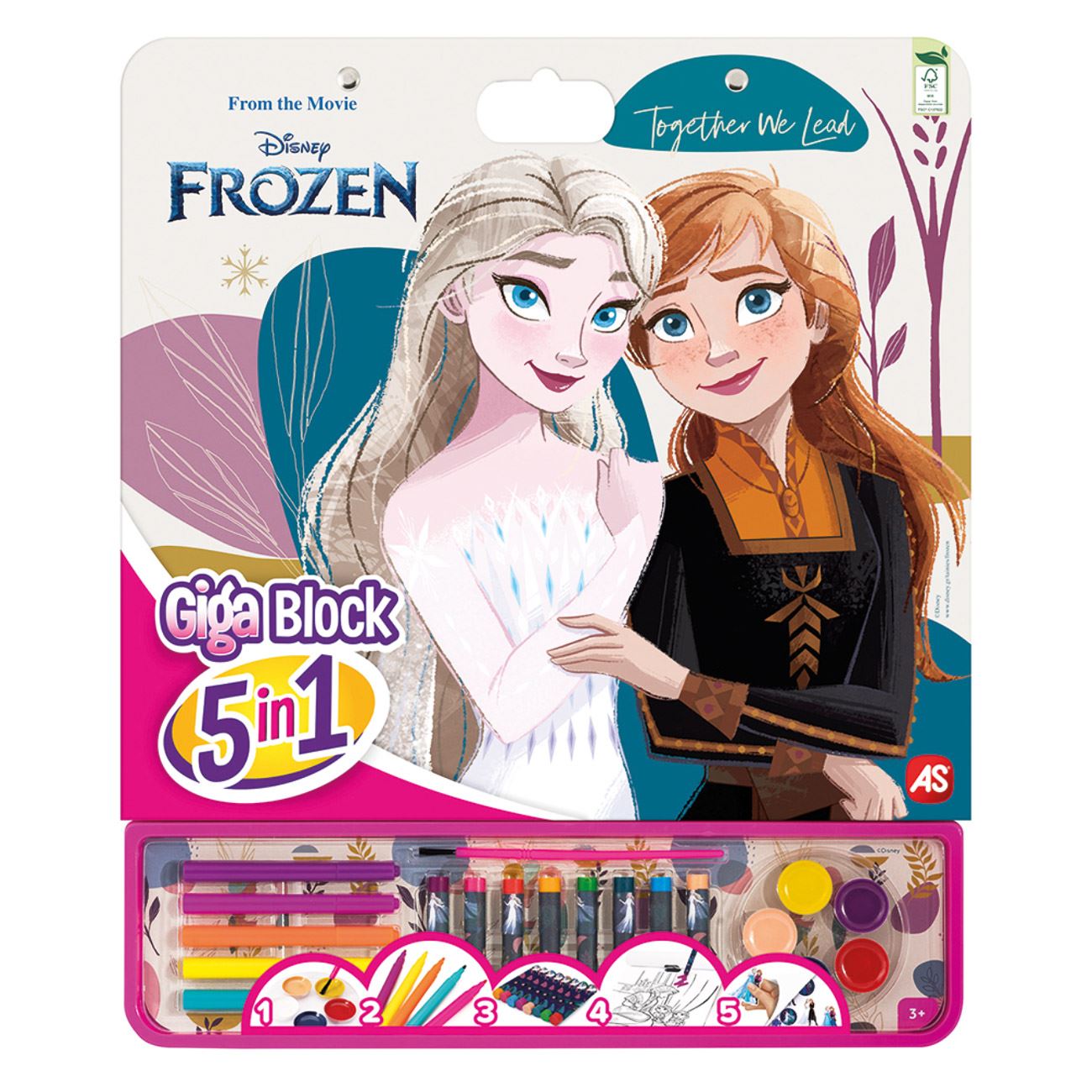 Set de Colorat Giga Frozen 5 in 1 - AS