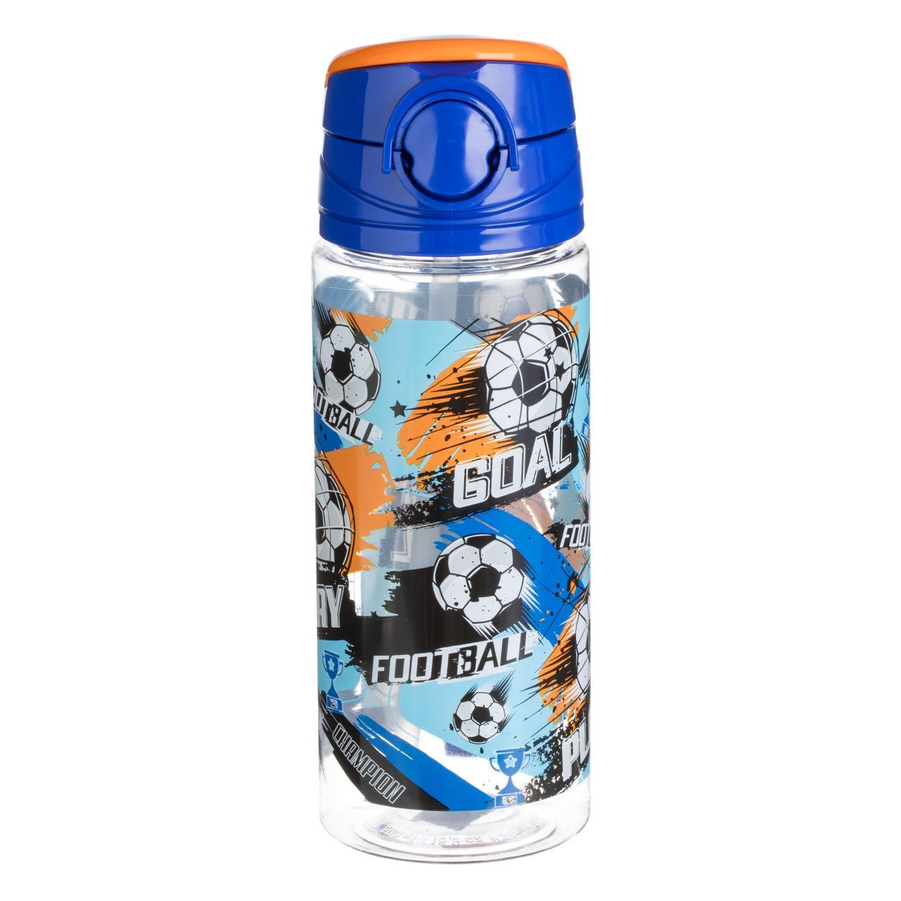 Sticla Apa Pop Up Fotbal Transparenta Bleu pentru Copii 500ml