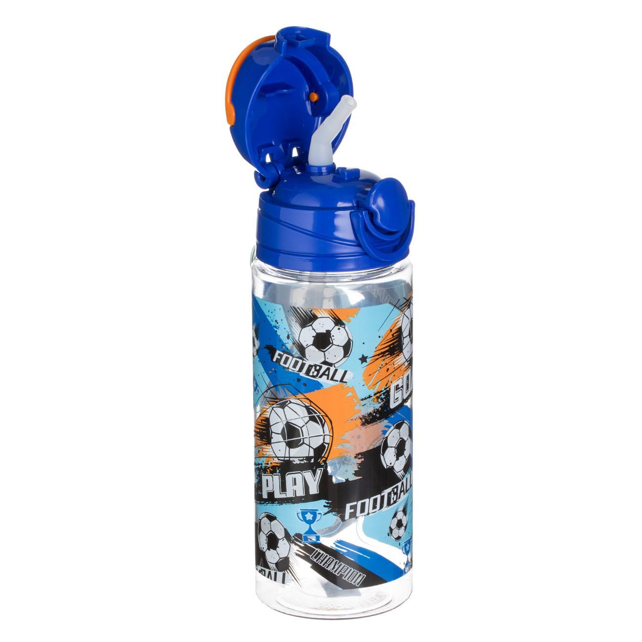 Sticla Apa Pop Up Fotbal Transparenta Bleu pentru Copii 500ml - poza 3
