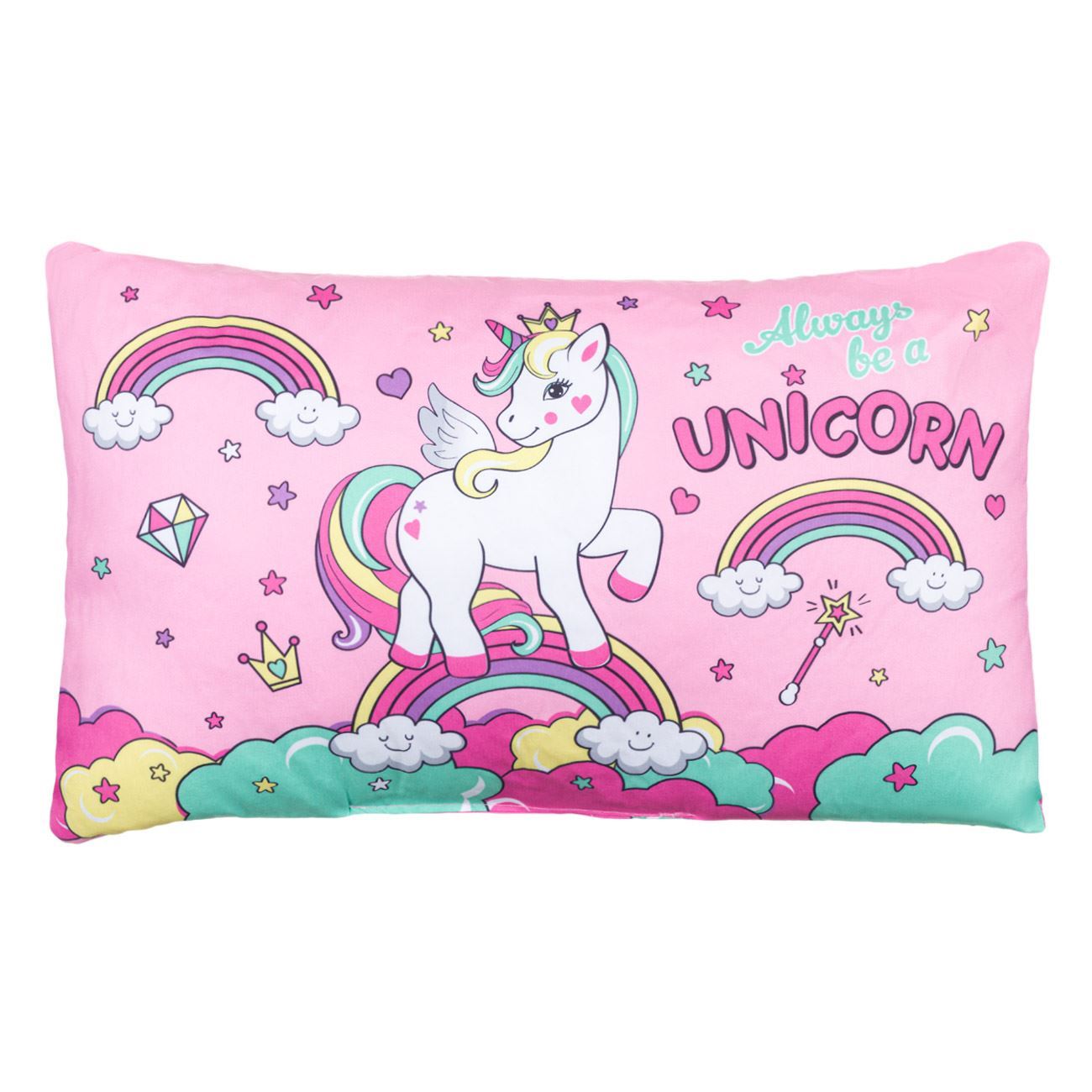 Perna Decorativa Roz Unicorn pentru Copii 50x30cm - poza 2
