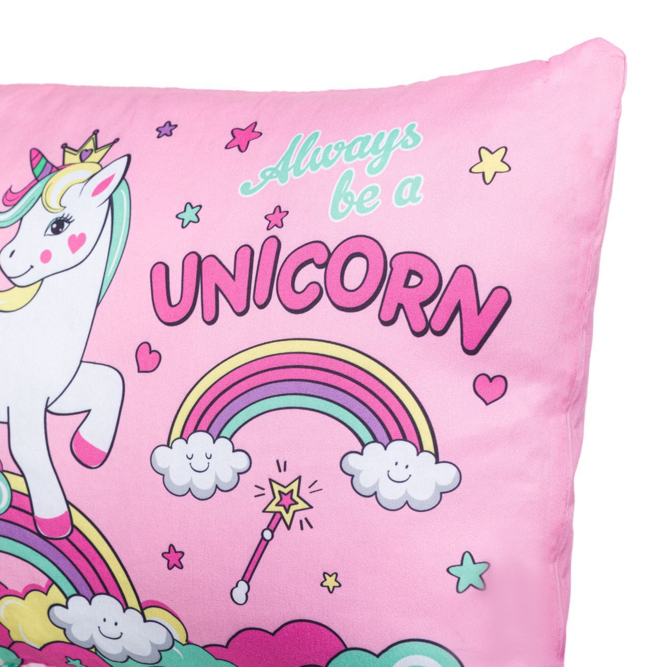 Perna Decorativa Roz Unicorn pentru Copii 50x30cm - poza 3