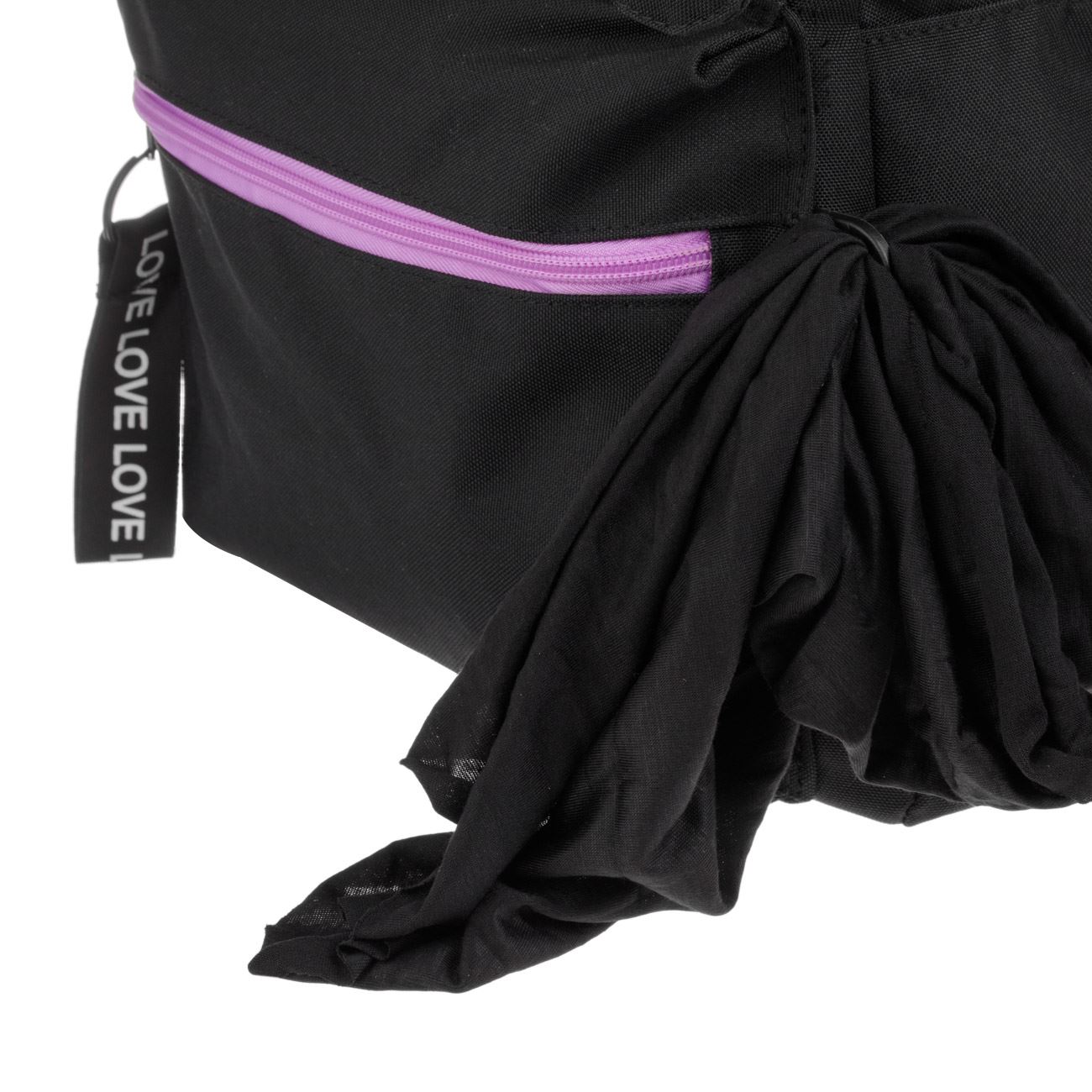 Ghiozdan Negru cu Urechi de Iepure Inima Lila 5 Breloc & Bandana Neagra - My Way - poza 7