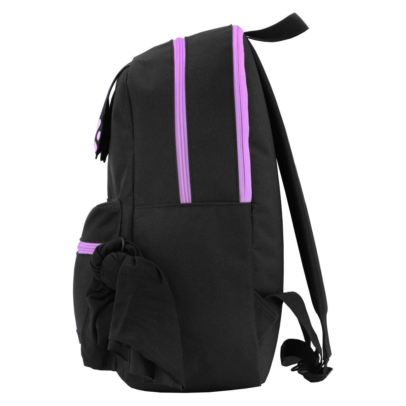 Ghiozdan Negru Labute de Pisica Lila 5 Brelocuri & Bandana Neagra - My Way - poza 3