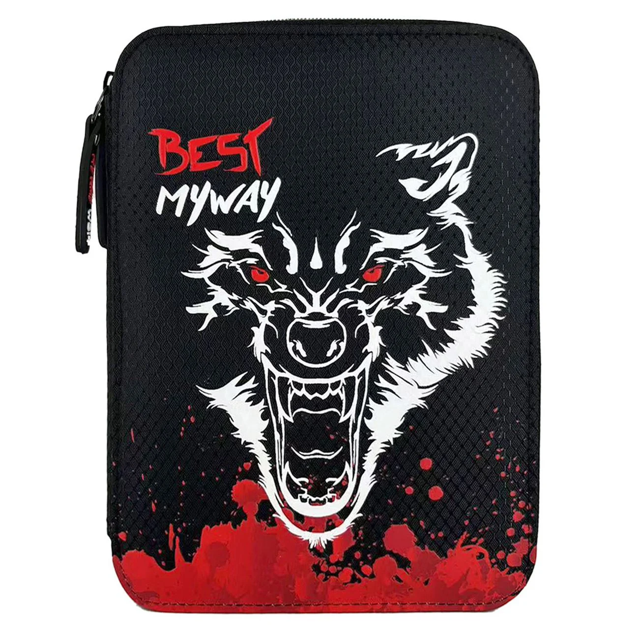 Penar Echipat Duplu Negru Rosu Lup 18x5x23cm - My Way