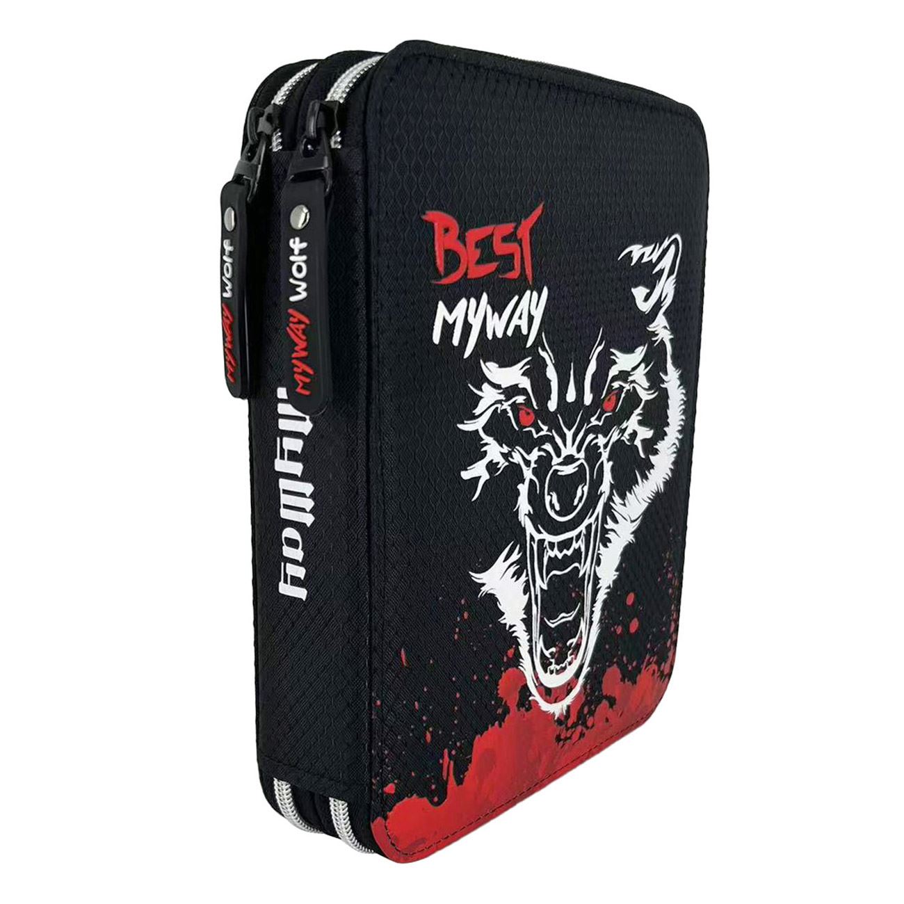 Penar Echipat Duplu Negru Rosu Lup 18x5x23cm - My Way - poza 3