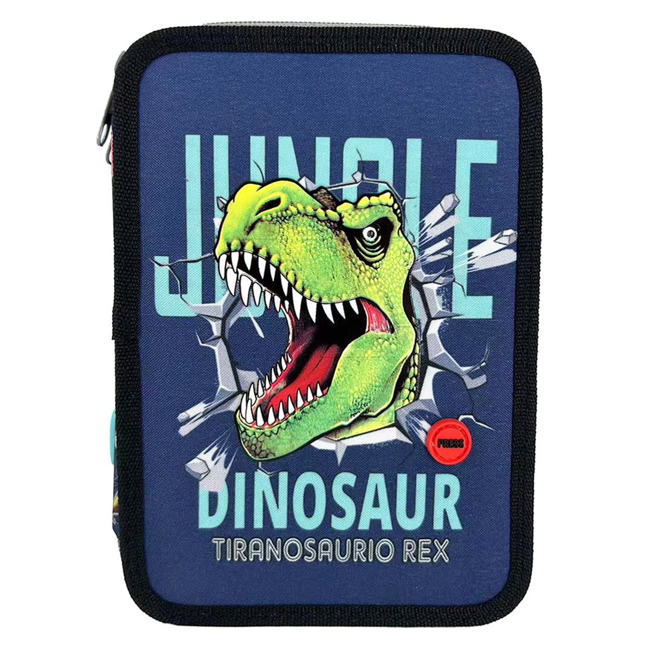 Penar Echipat Triplu Albastru Gri Dinozaur cu Lumina 15x6x21cm - Fanatee