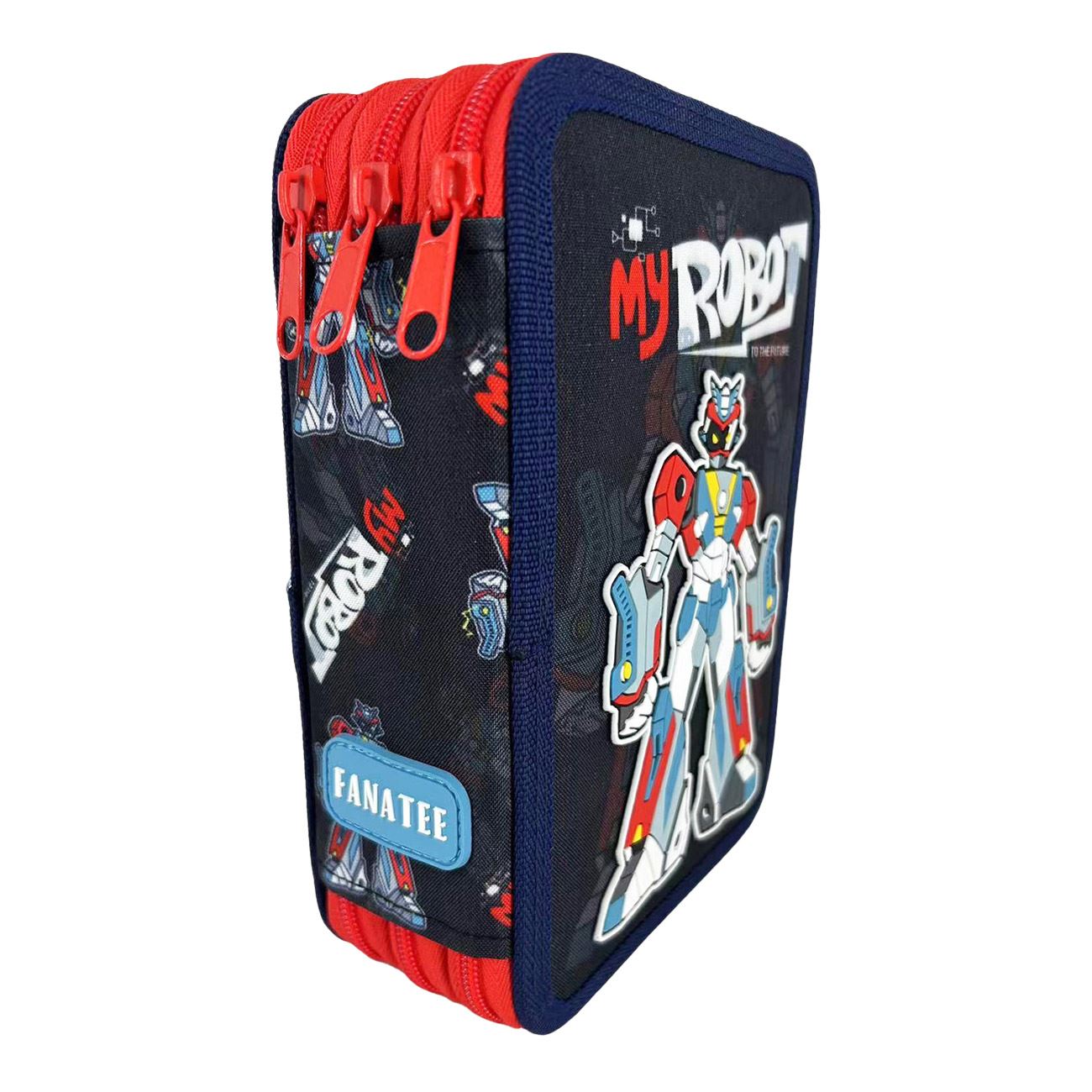 Penar Echipat Triplu Albastru Rosu Robot 15x5x21cm - Fanatee - poza 3