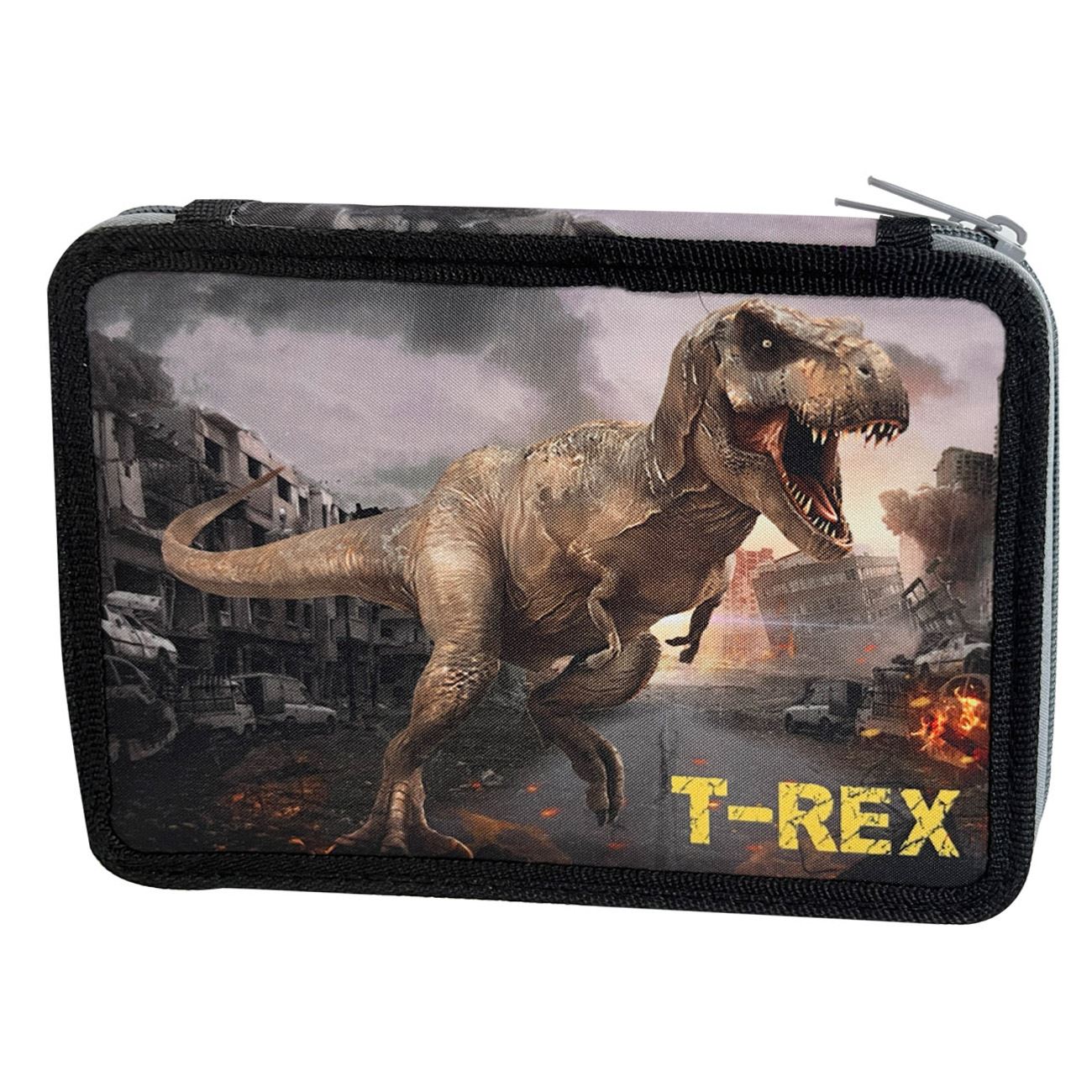 Penar Echipat Dublu Negru Gri Bej Dinozaur