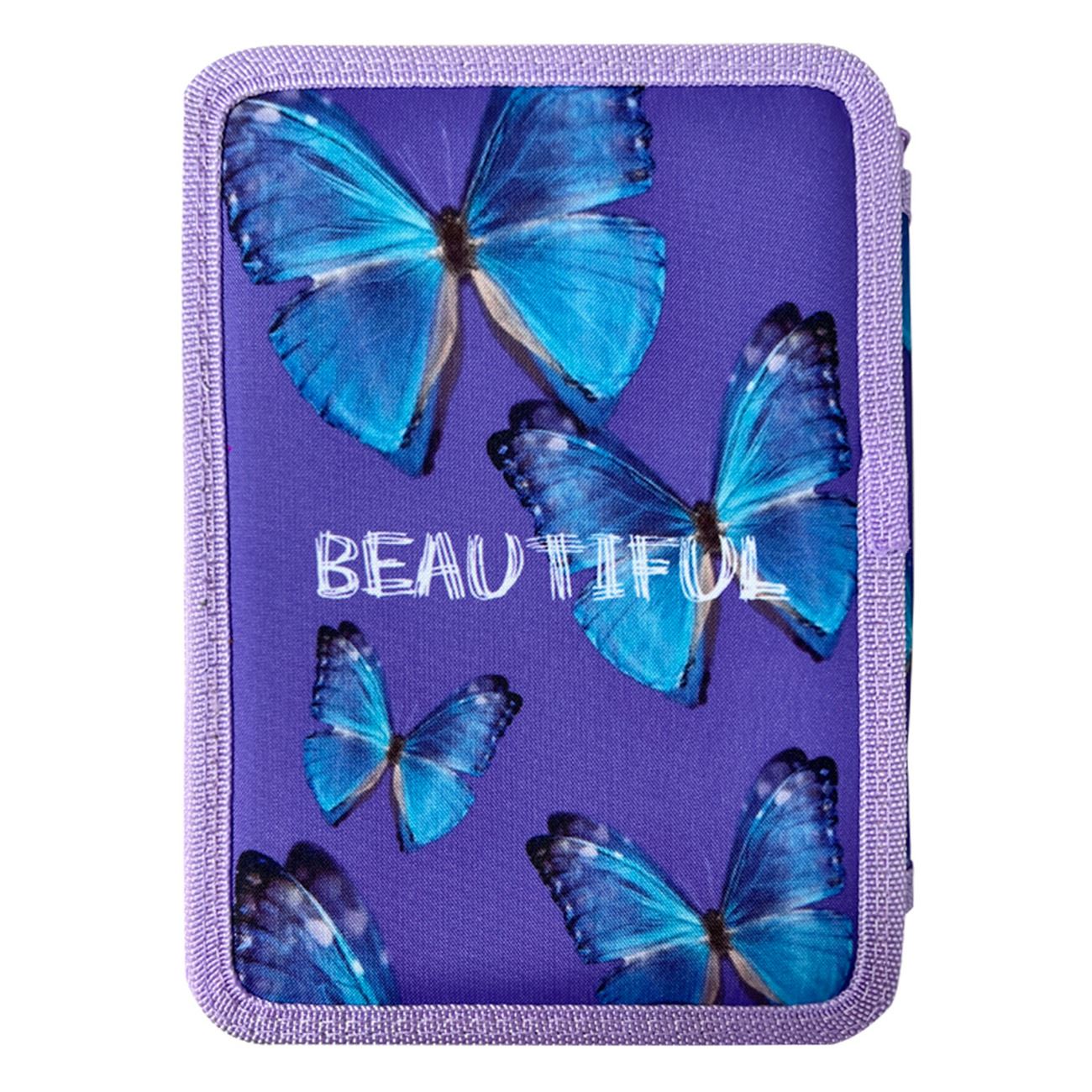 Penar Echipat Dublu Mov cu Fluturi Bleu14x4x20cm - poza 3