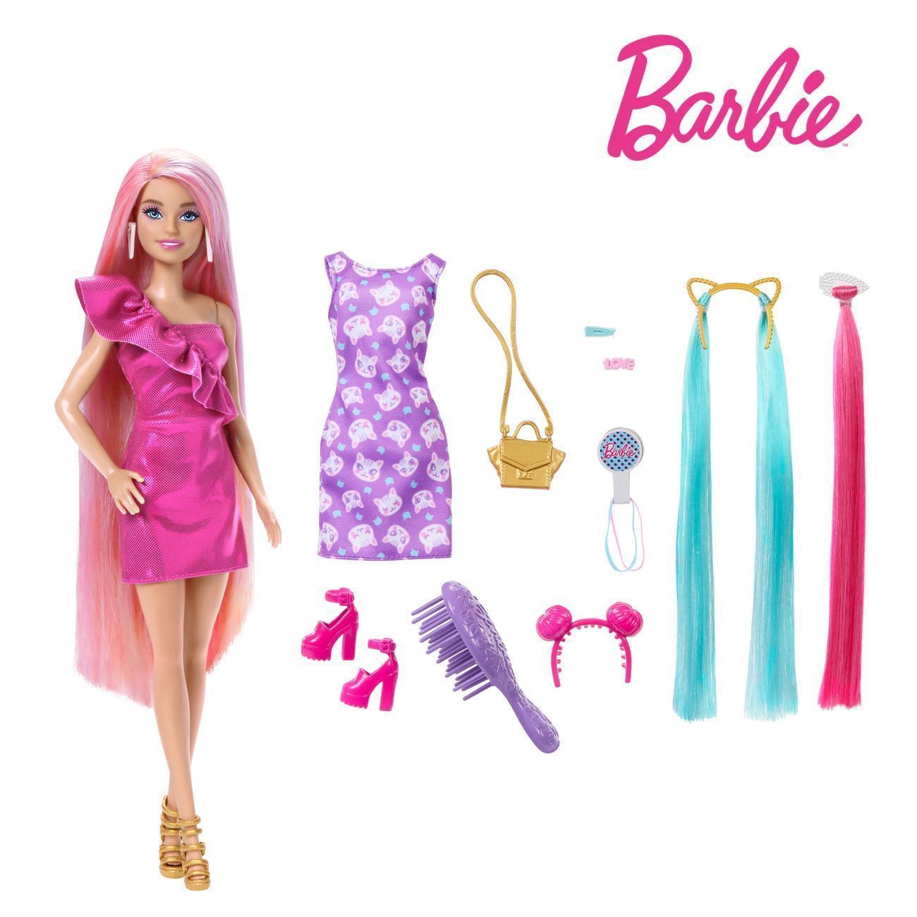 Papusa Barbie cu Par Colorat - Mattel