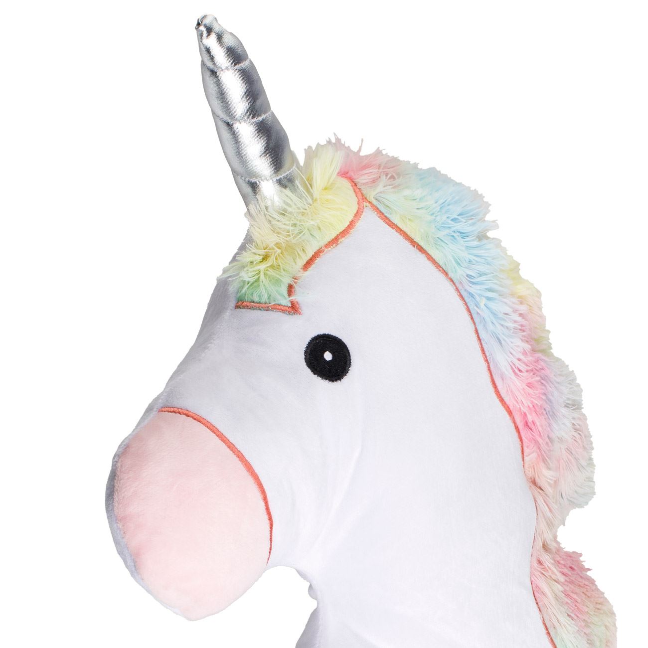 Perna Decorativa in Forma de Unicorn Alb cu Coama Colorata 33x45cm - poza 2