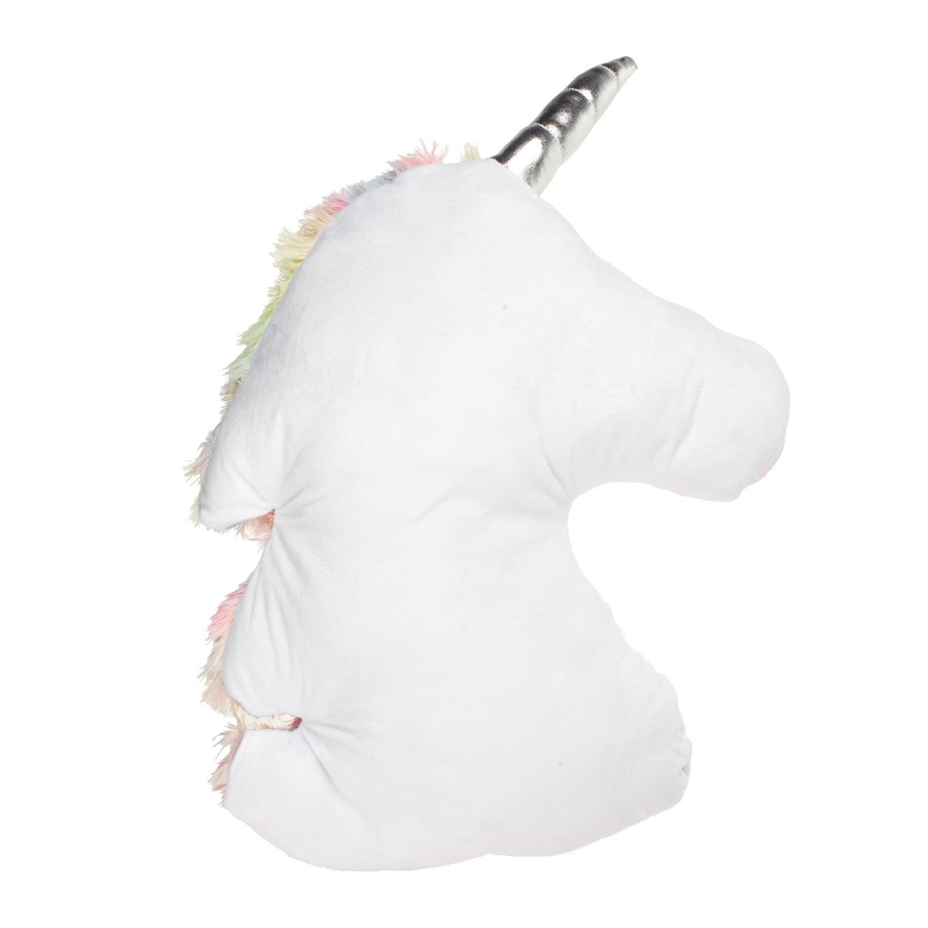 Perna Decorativa in Forma de Unicorn Alb cu Coama Colorata 33x45cm - poza 3